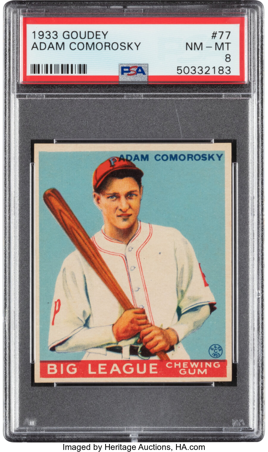 1933 Goudey Adam Comorosky #77 PSA NM-MT 8