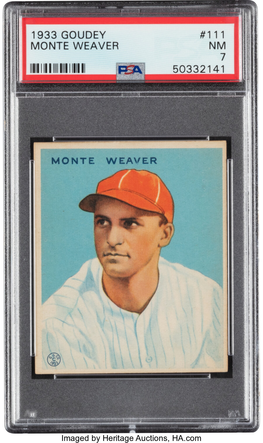 1933 Goudey Monte Weaver #111 PSA NM 7