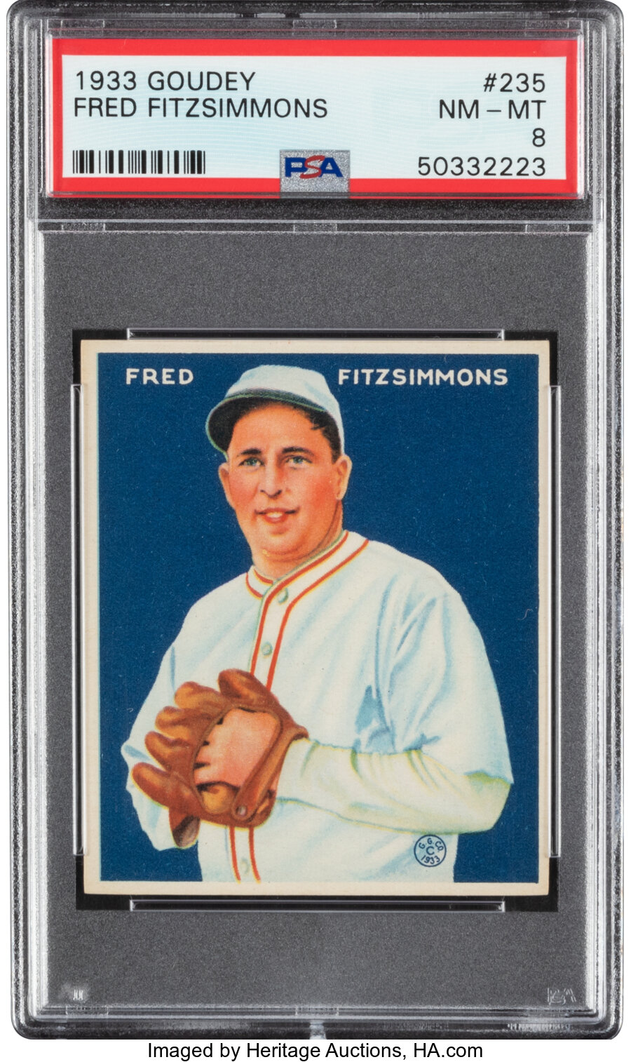1933 Goudey Fred Fitzsimmons #235 PSA NM-MT 8 - Three Higher