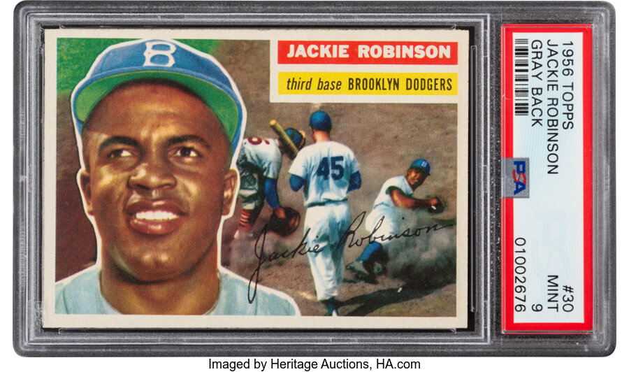 1956 Topps Jackie Robinson (Gray Back) #30 PSA Mint 9 - None Higher