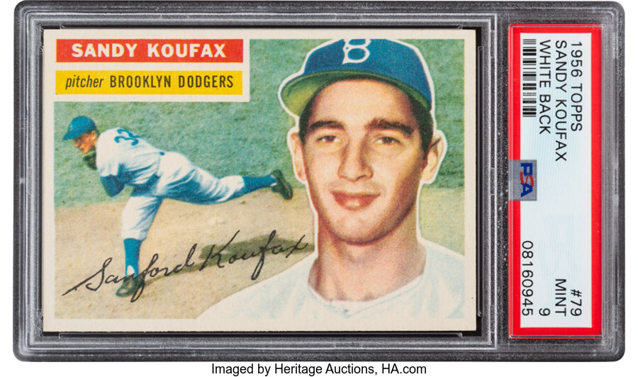 1956 Topps Sandy Koufax (White Back) #79 PSA Mint 9 - Only One Higher