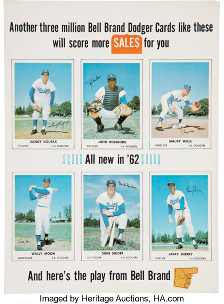 1961 Morrell Meats Dodgers Maury Wills