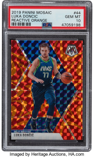 2019 Panini Mosaic Luka Doncic (Reactive Orange) #44 PSA Gem Mint