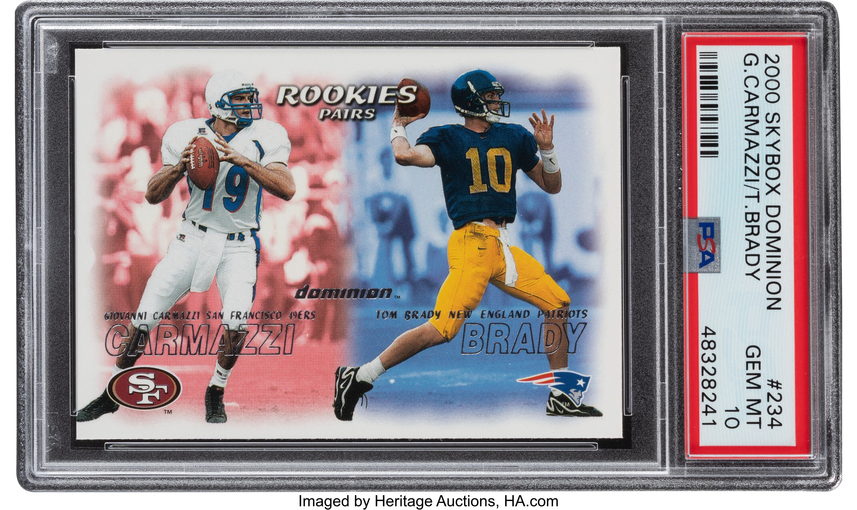 2000 Skybox Dominion #234 Tom Brady N.e. Patriots Rookie Card Sgc 9.5 Mint+