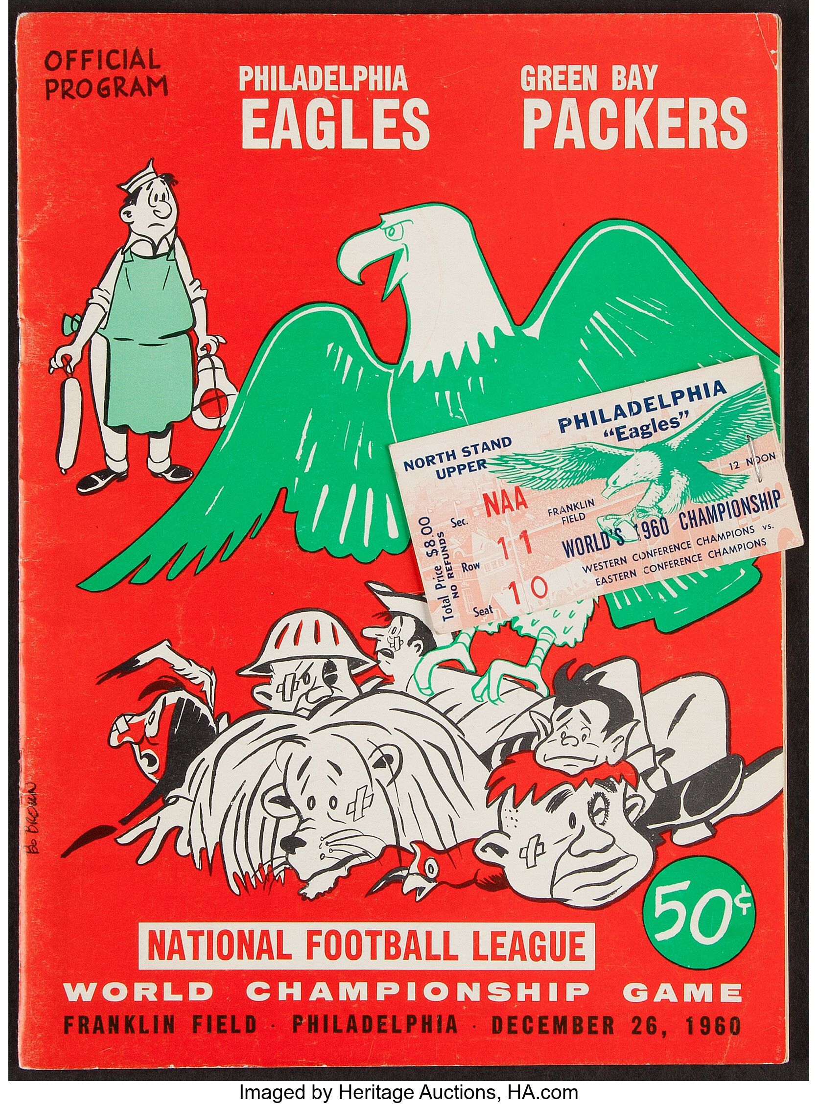 1960 NFL Championship Program & Ticket Stub - Packers vs. Eagles, Lot  #41201