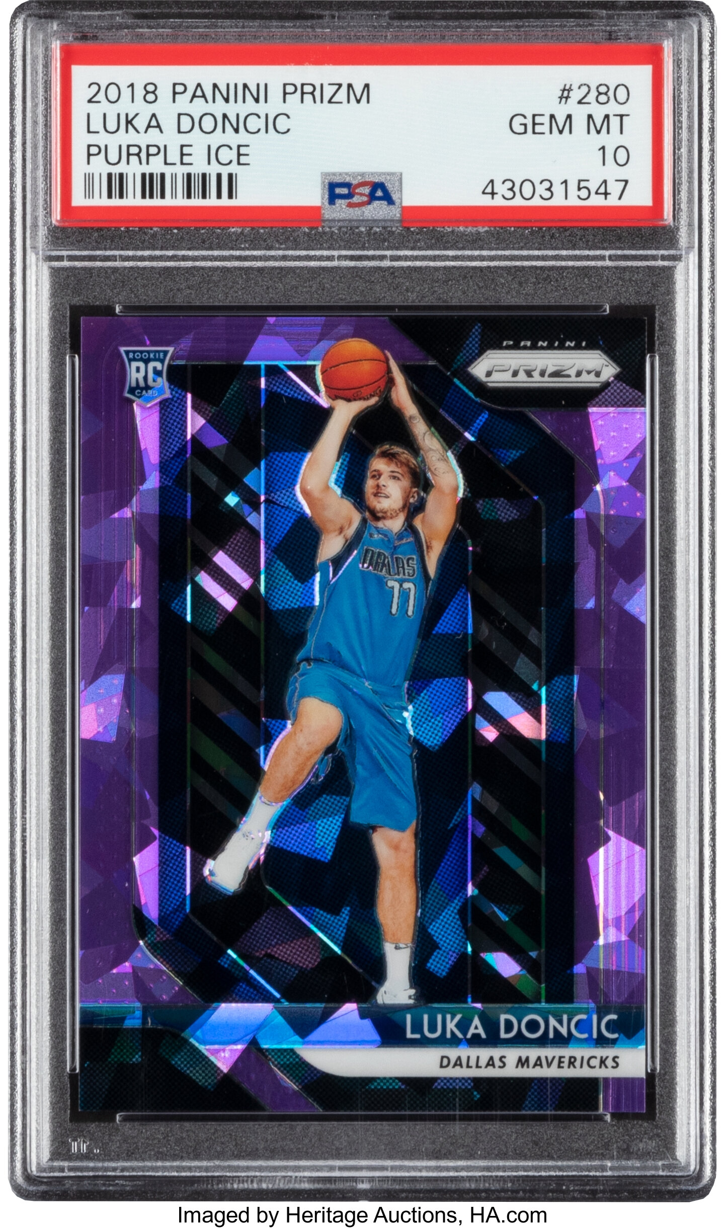 2018 Panini Prizm Luka Doncic Purple Ice #280 PSA Gem Mint 10