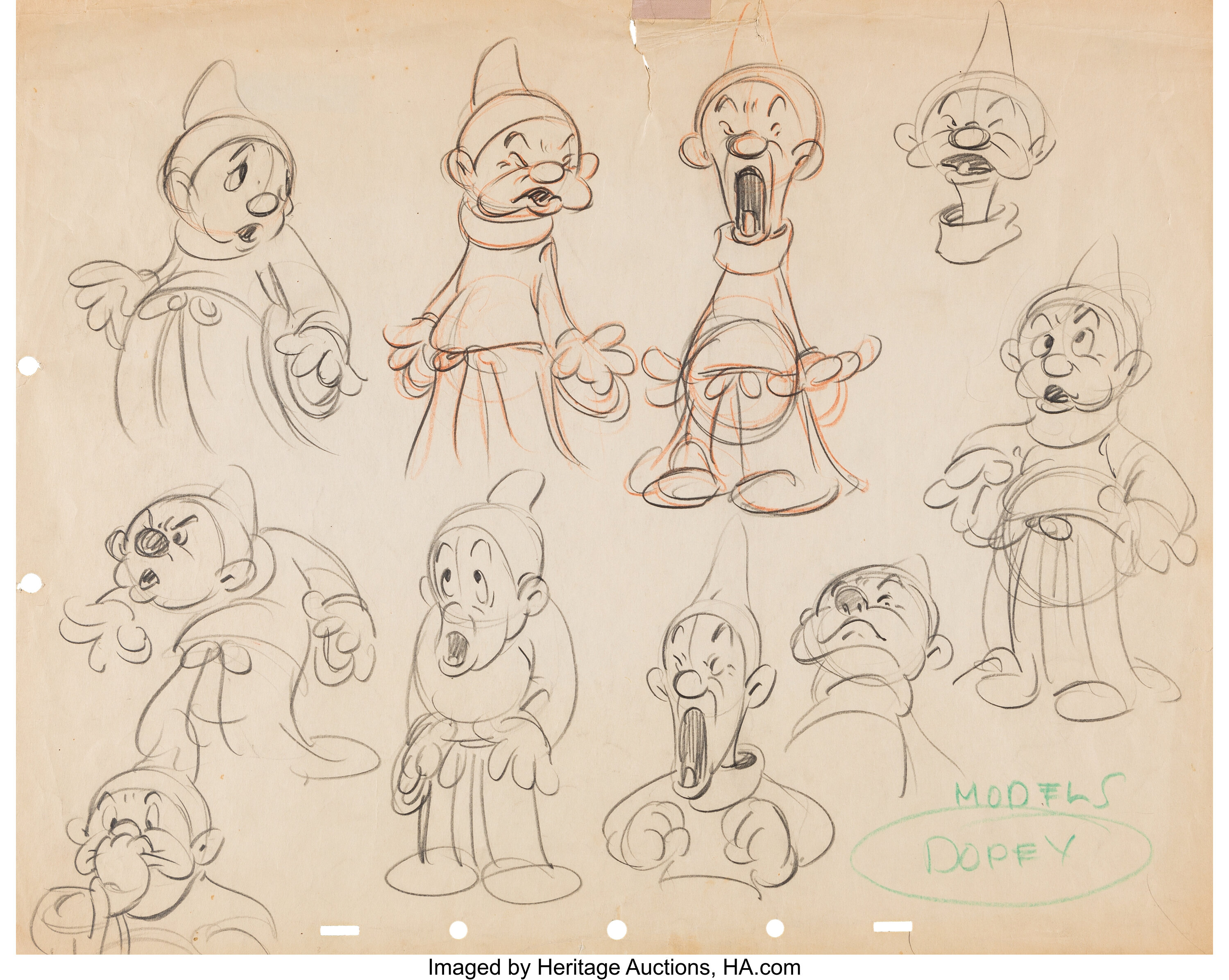 Snow White and the Seven Dwarfs Dopey Preliminary Character Model | Lot ...