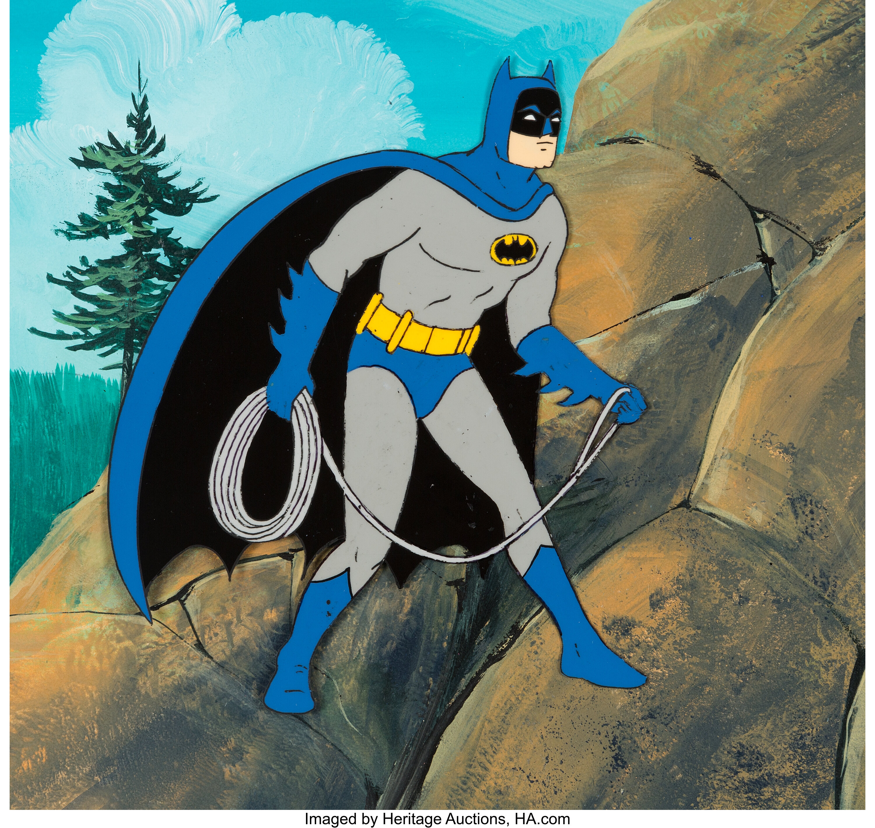 Super Friends Batman Production Cel and Master Background | Lot #99239 |  Heritage Auctions
