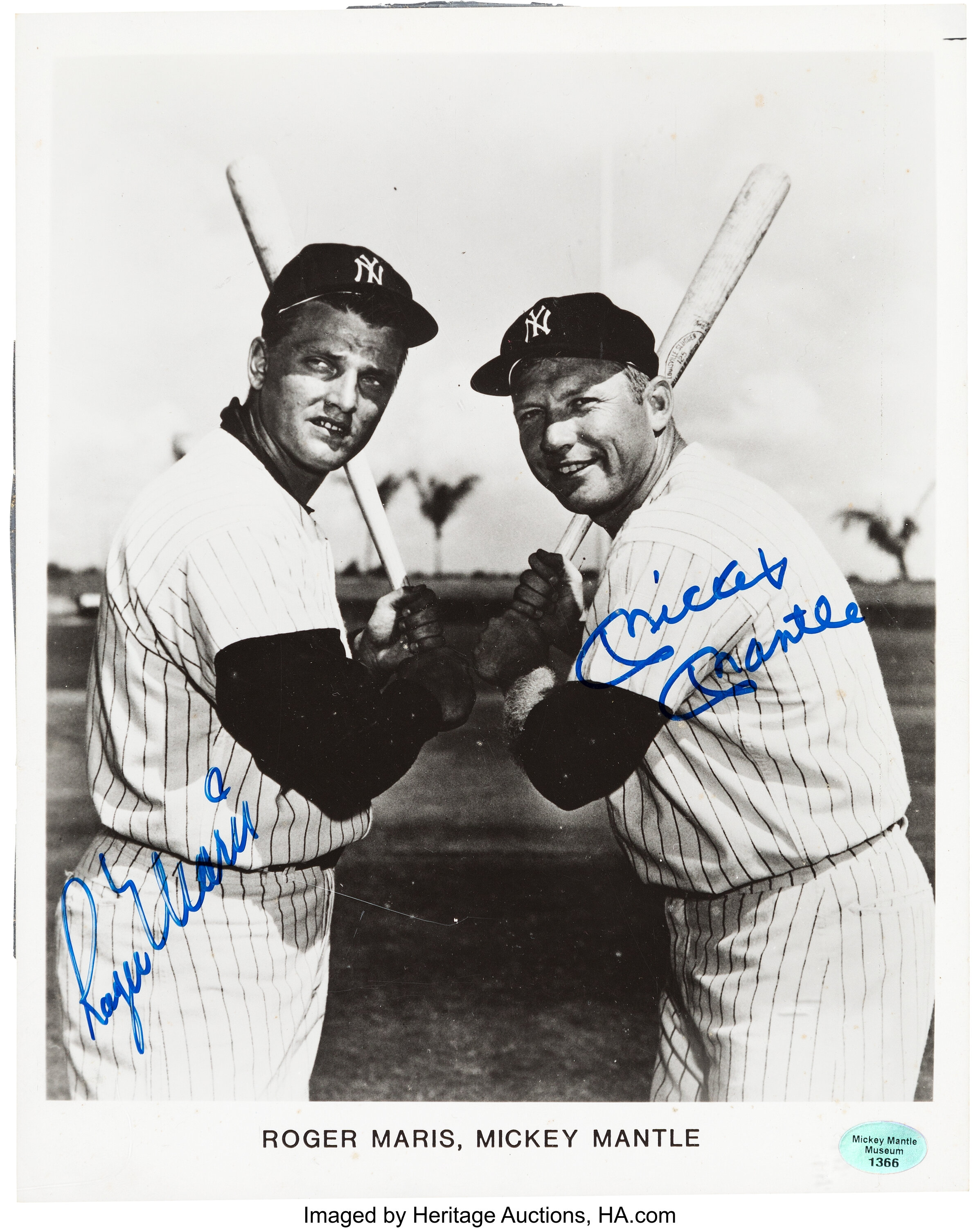 Sports Memorabilia  Autographed MICKEY MANTLE & ROGER MARIS Photos