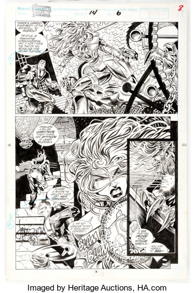 Original Comic Art, Steven Butler and Jimmy Palmiotti Silver Sable and the Wild Pack #14 Story Page 6 Original A...