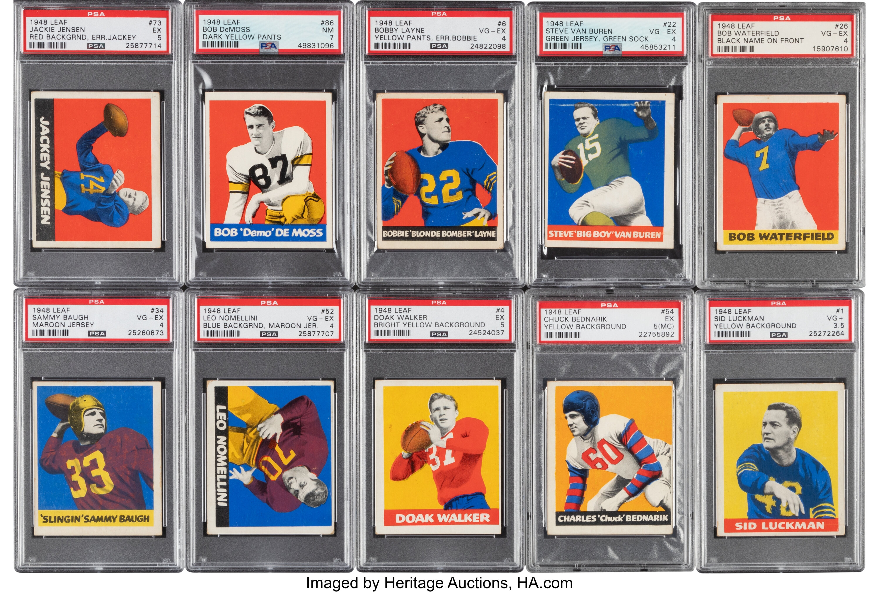 1948 Leaf Football Complete Set (98). Football Cards Sets Lot