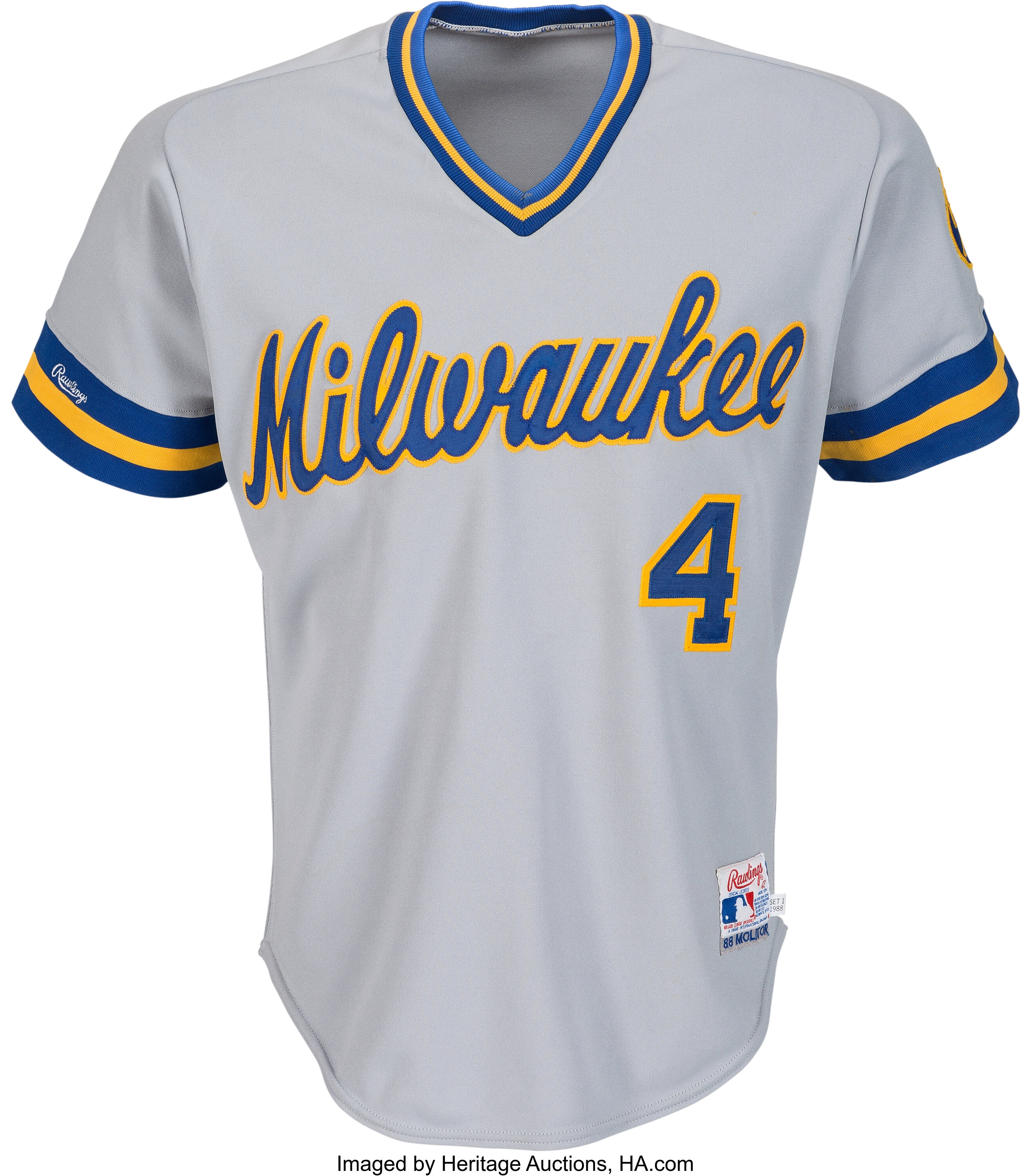 1988 Paul Molitor Game Worn Milwaukee Brewers Jersey with Harvey