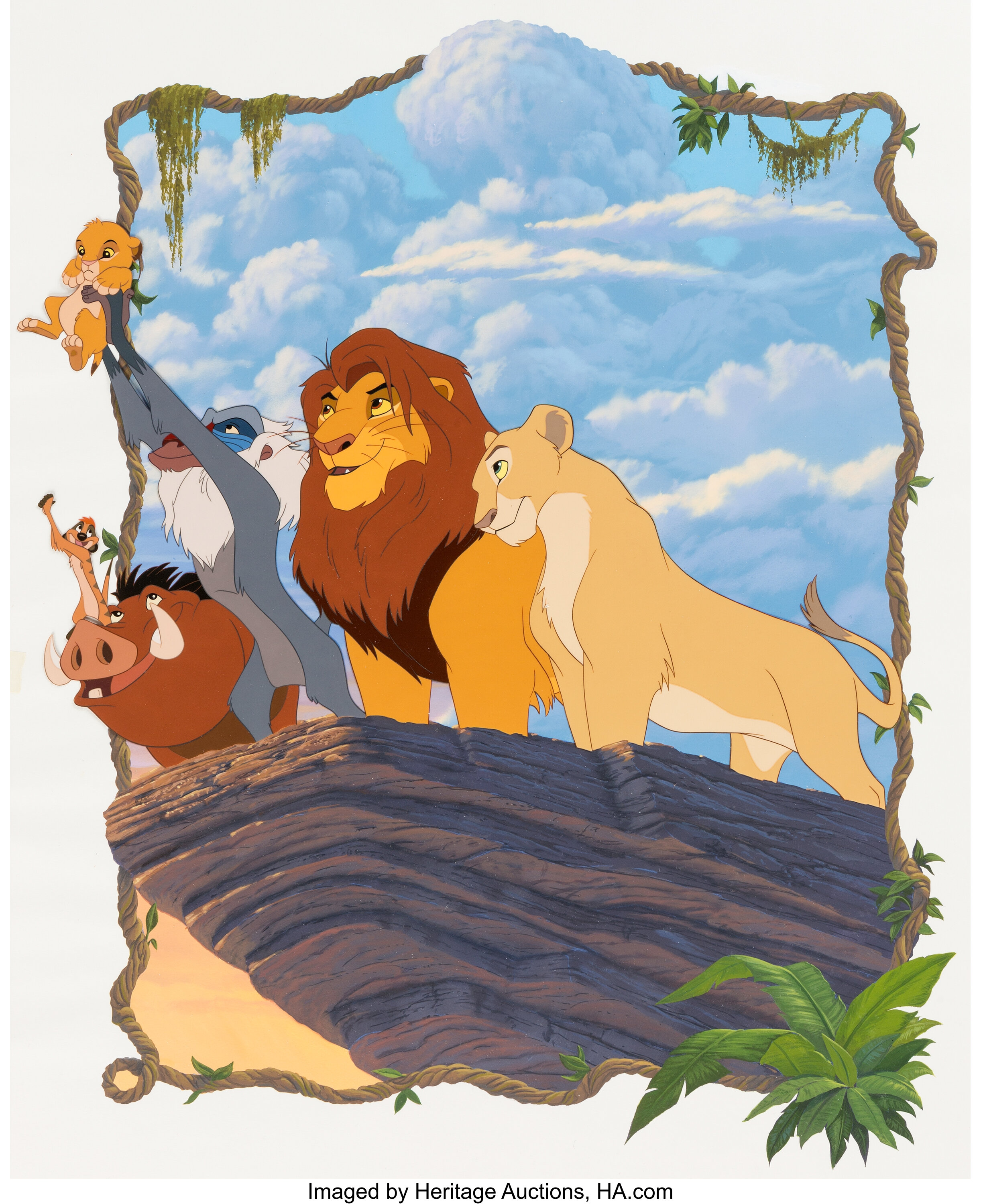 The Lion King Specialty Poster Cel and Background Art (Walt Disney, | Lot  #98728 | Heritage Auctions