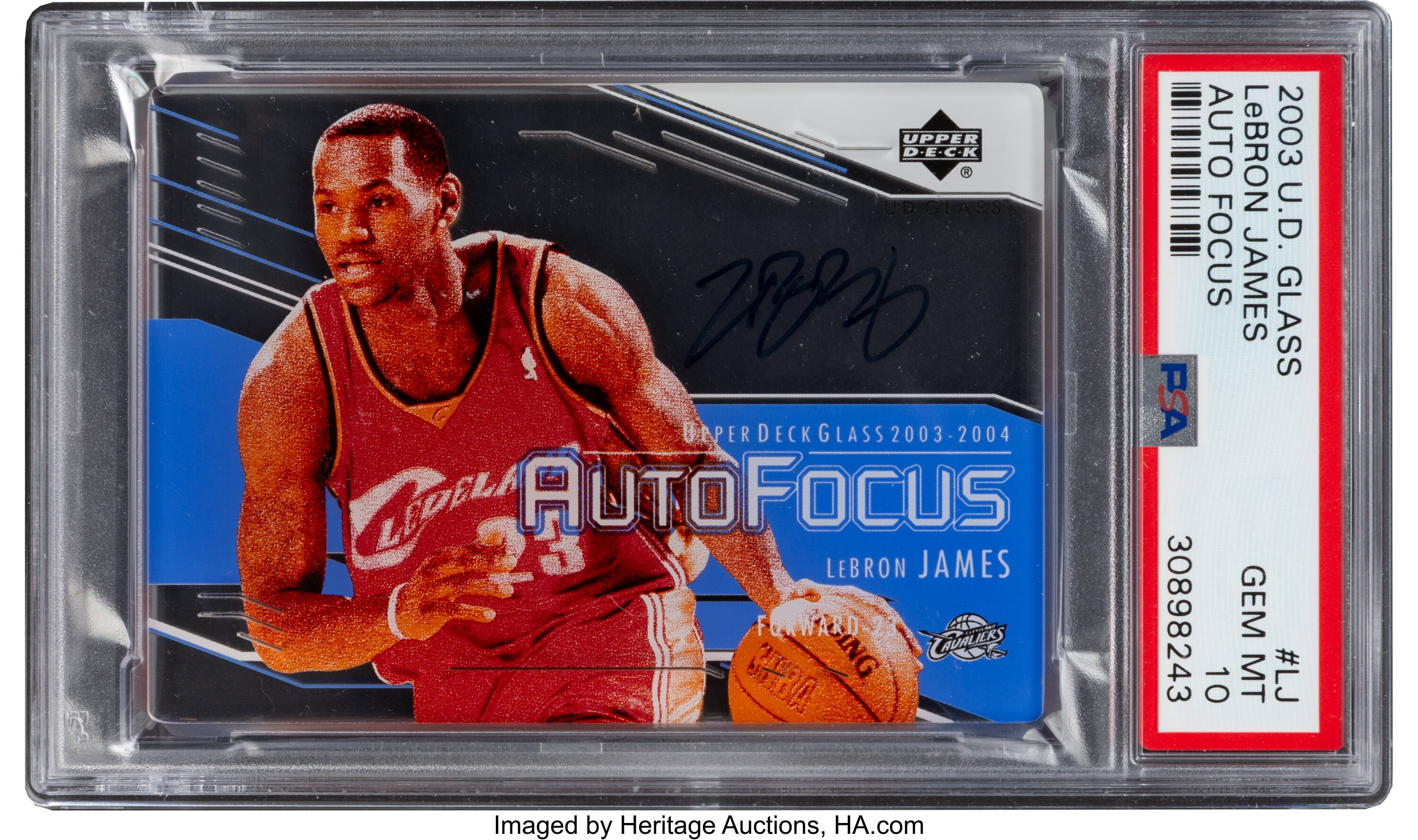 2003 Upper Deck Glass LeBron James (Auto Focus) #LJ PSA Gem Mint