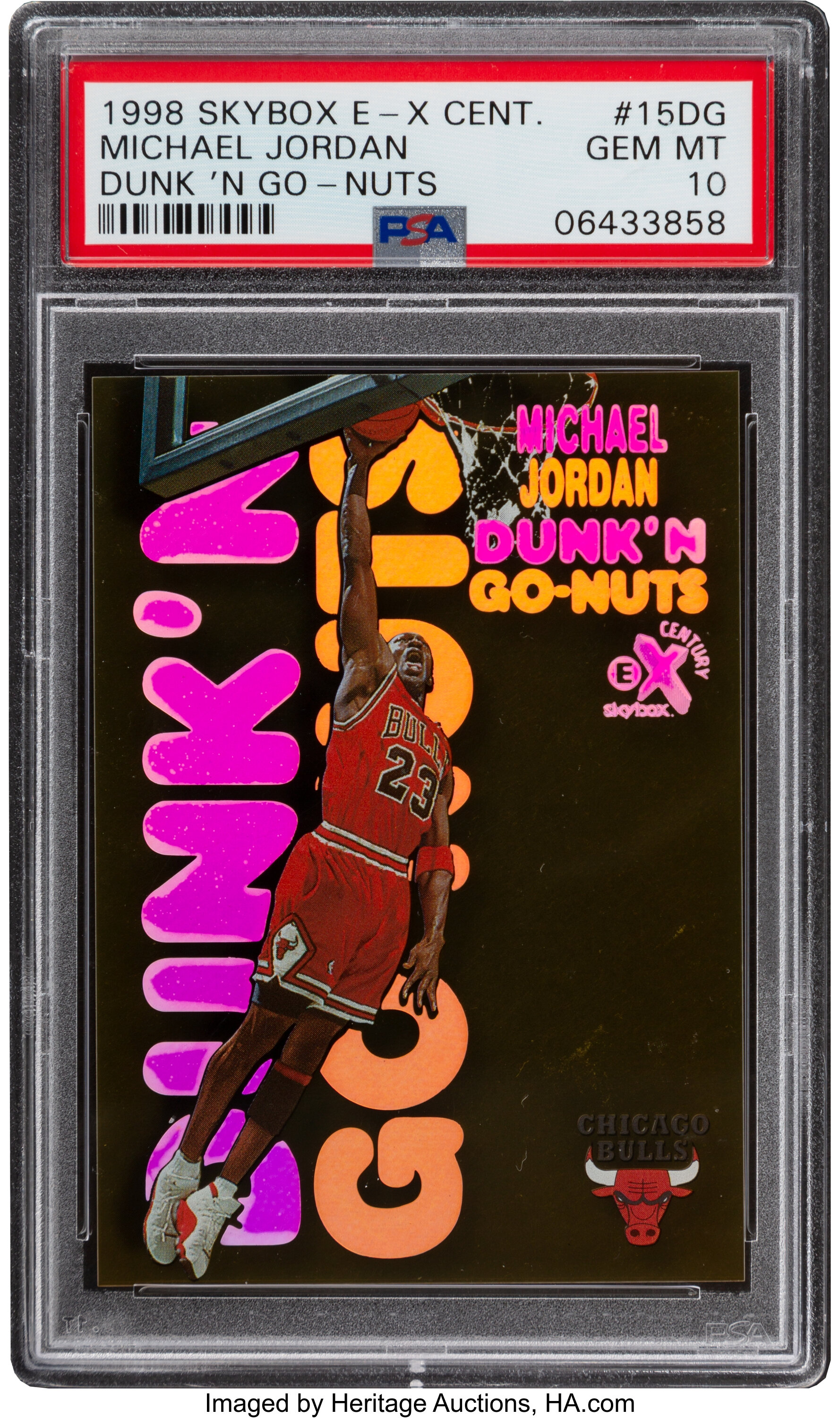 1998 Skybox E-X Century Dunk 'N Go Nuts Michael Jordan #15DG PSA