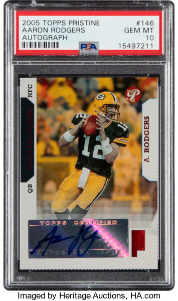 2005 Topps Pristine Aaron Rodgers Autograph #146 PSA Gem Mint 10 -, Lot  #58629