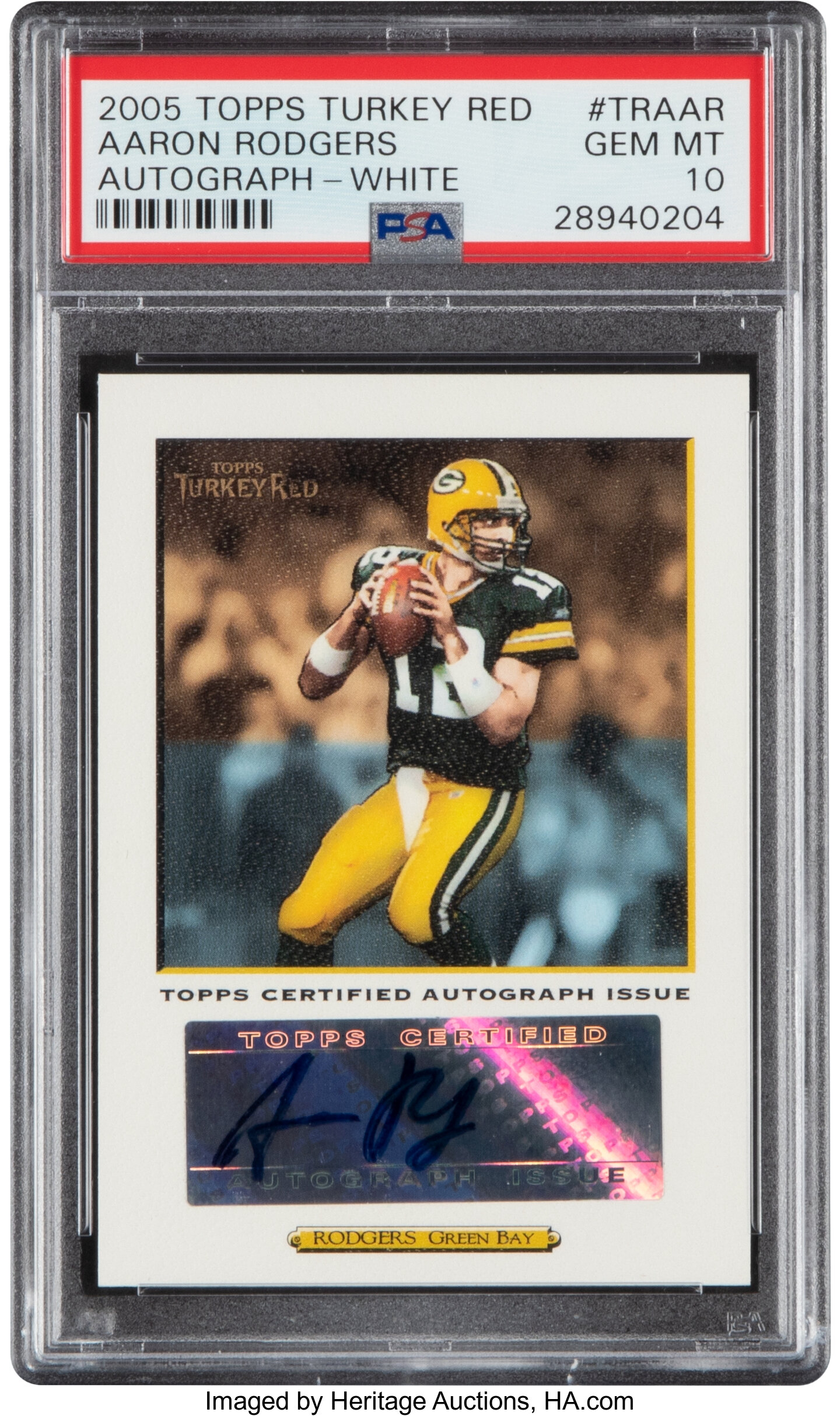 2005 Topps Turkey Red Aaron Rodgers White Autograph Tra Ar Psa Gem Lot 58631 Heritage Auctions