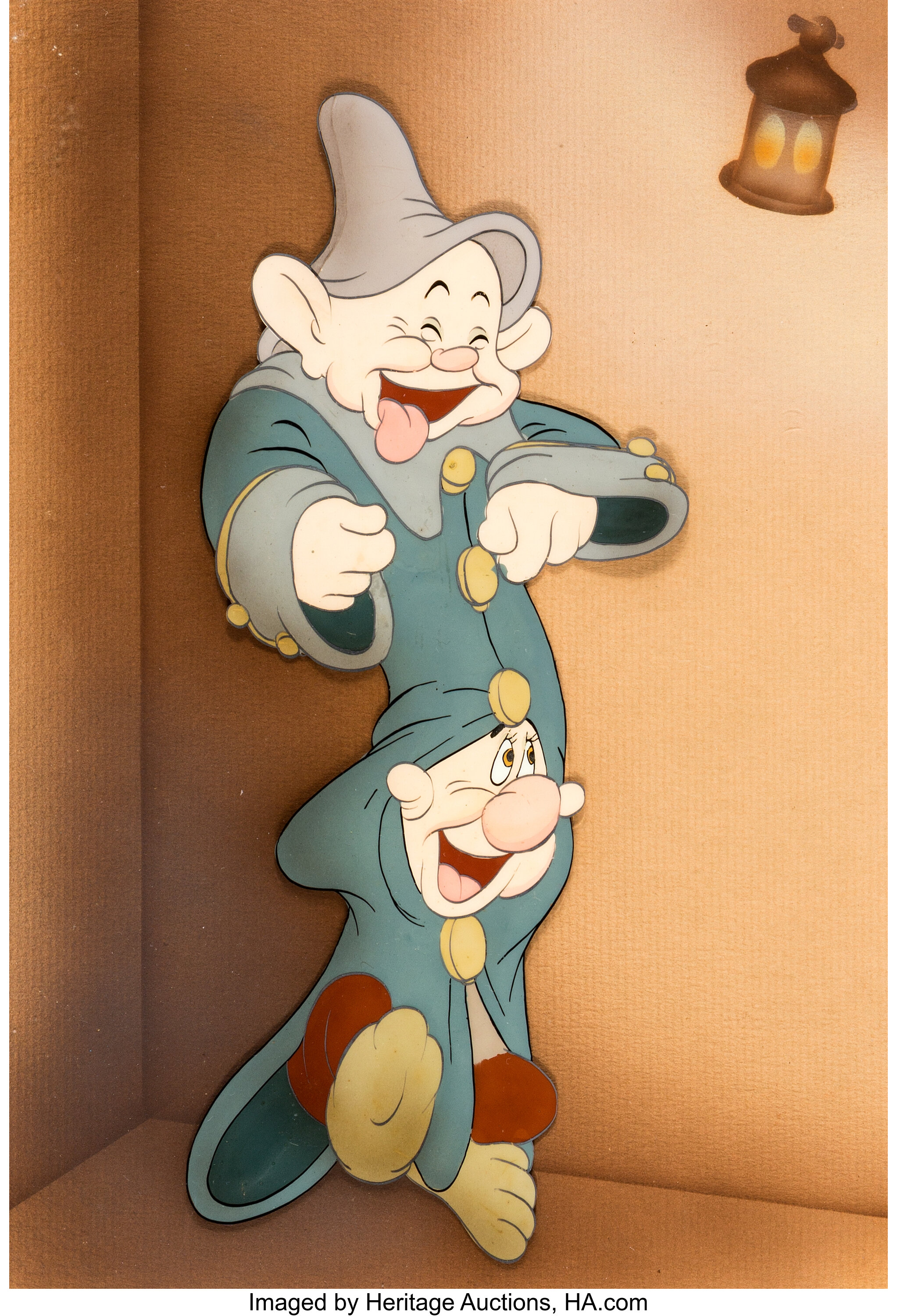 Snow White And The Seven Dwarfs Dopey And Sneezy Production Cel Lot 98569 Heritage Auctions 