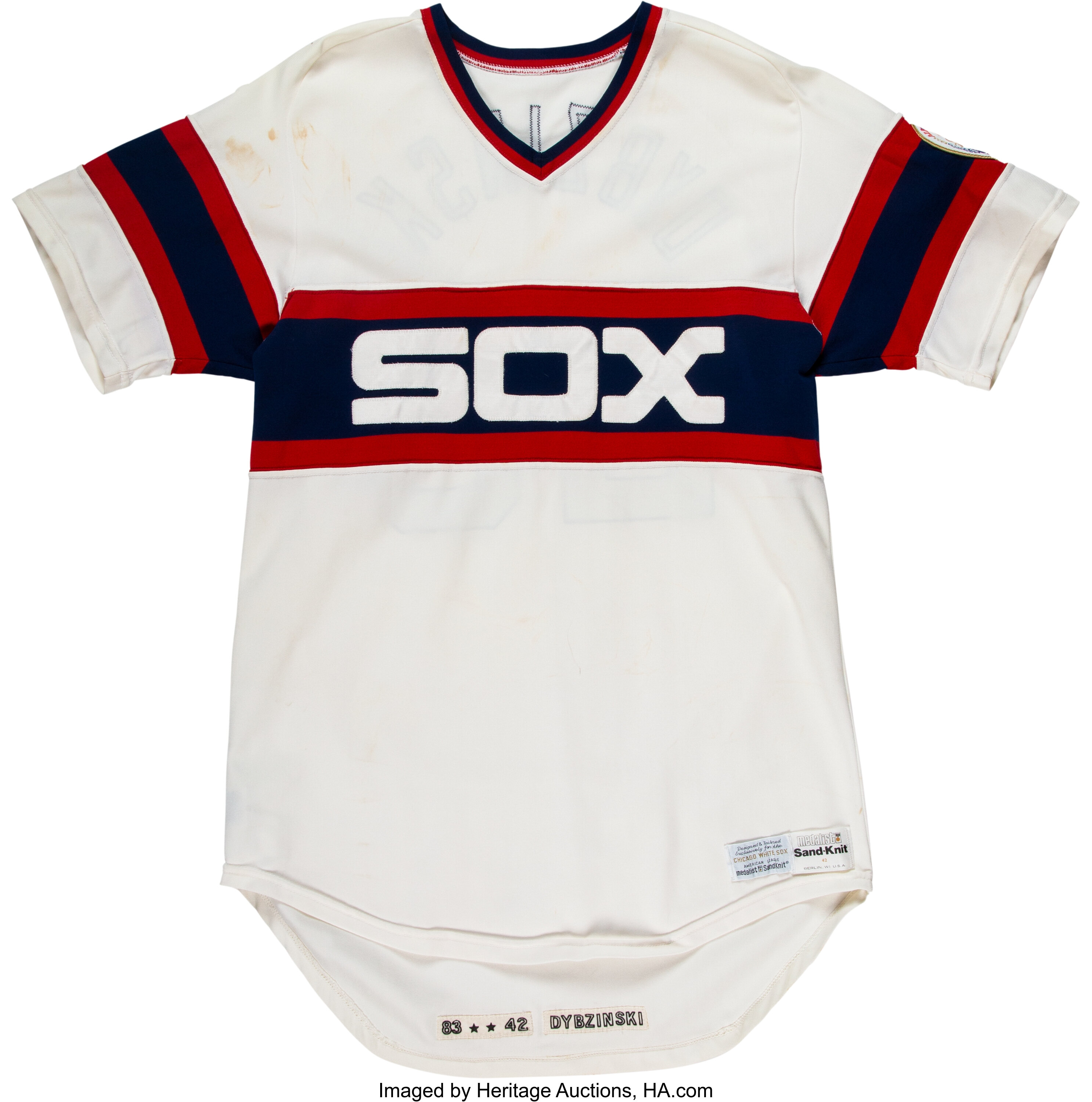 1983 Jerry Dybzinski Game Worn Chicago White Sox Jersey with 50th, Lot  #60422
