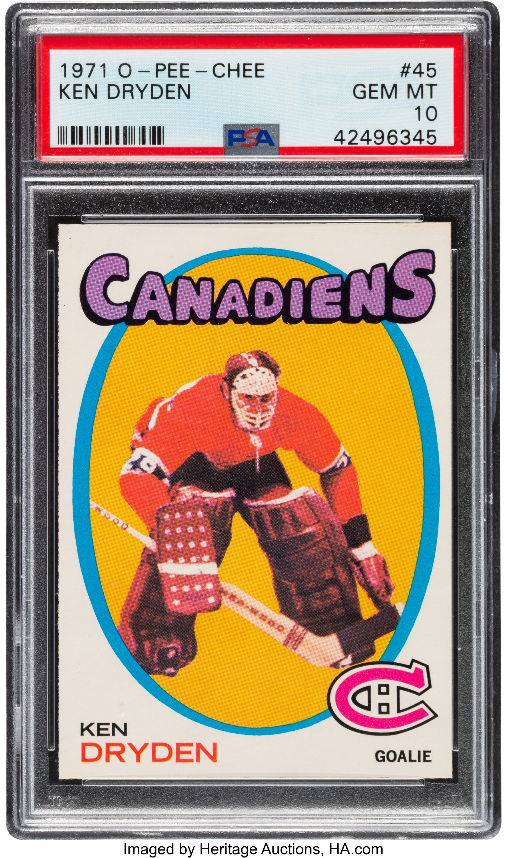 KEN DRYDEN Novelty Rookie RP Card 45 Canadiens Rc 1971 Opc -  Denmark