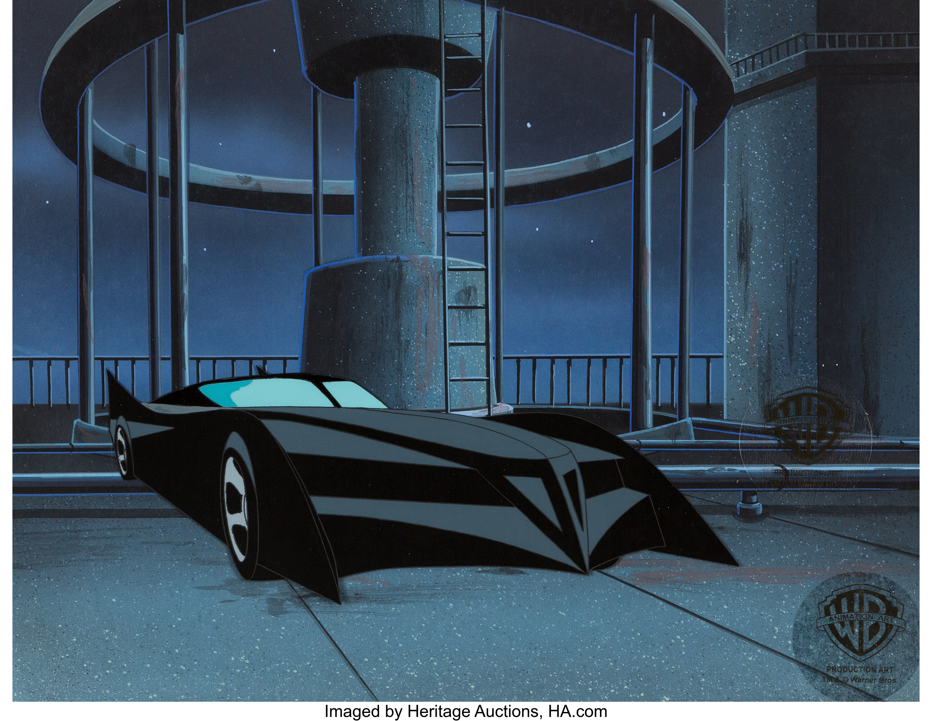 The New Batman Adventures Original Production Cel: Batmobile and