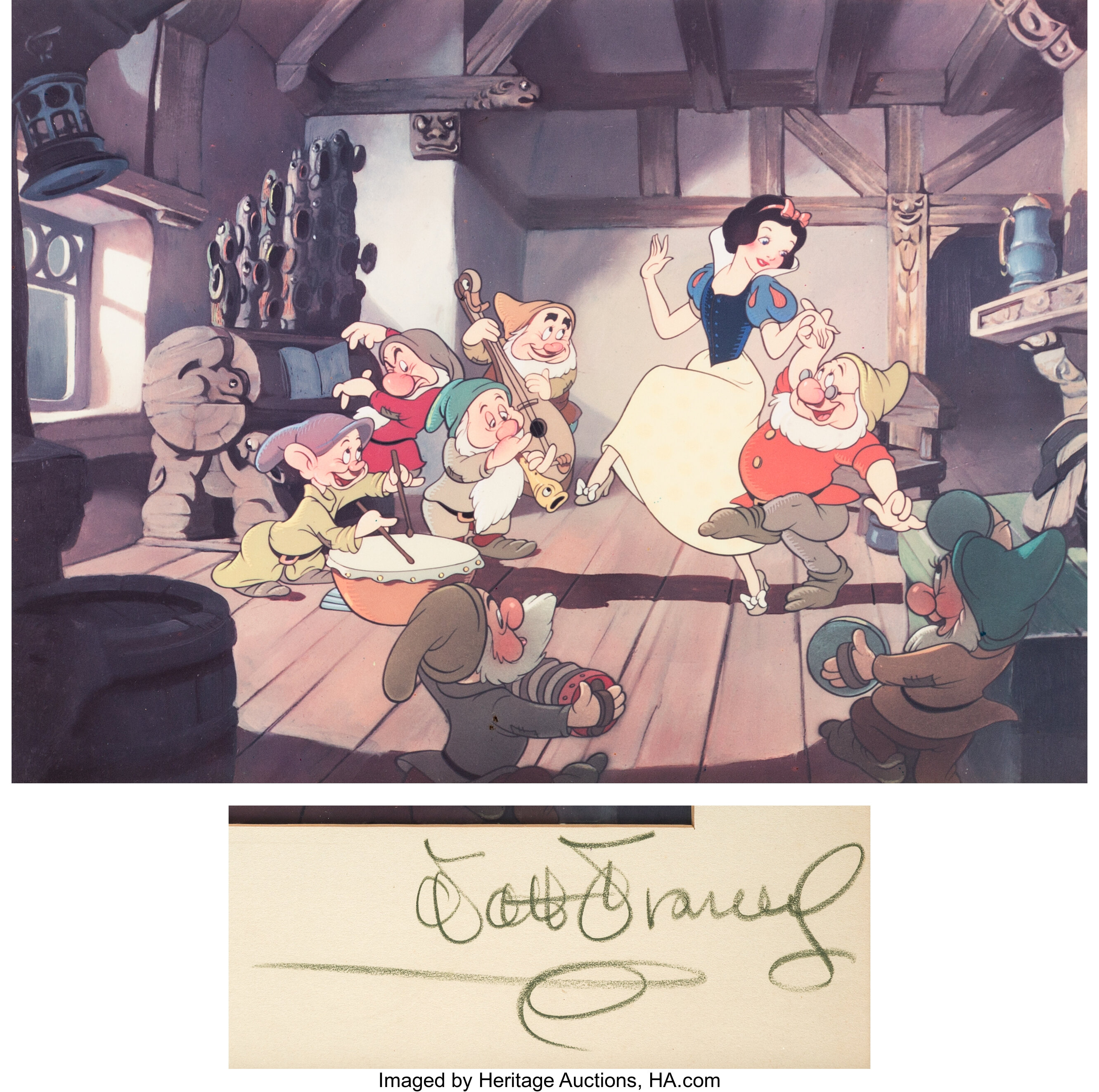 Snow White and the Seven Dwarfs Print Signed by Walt Disney (Walt, Lot  #98429