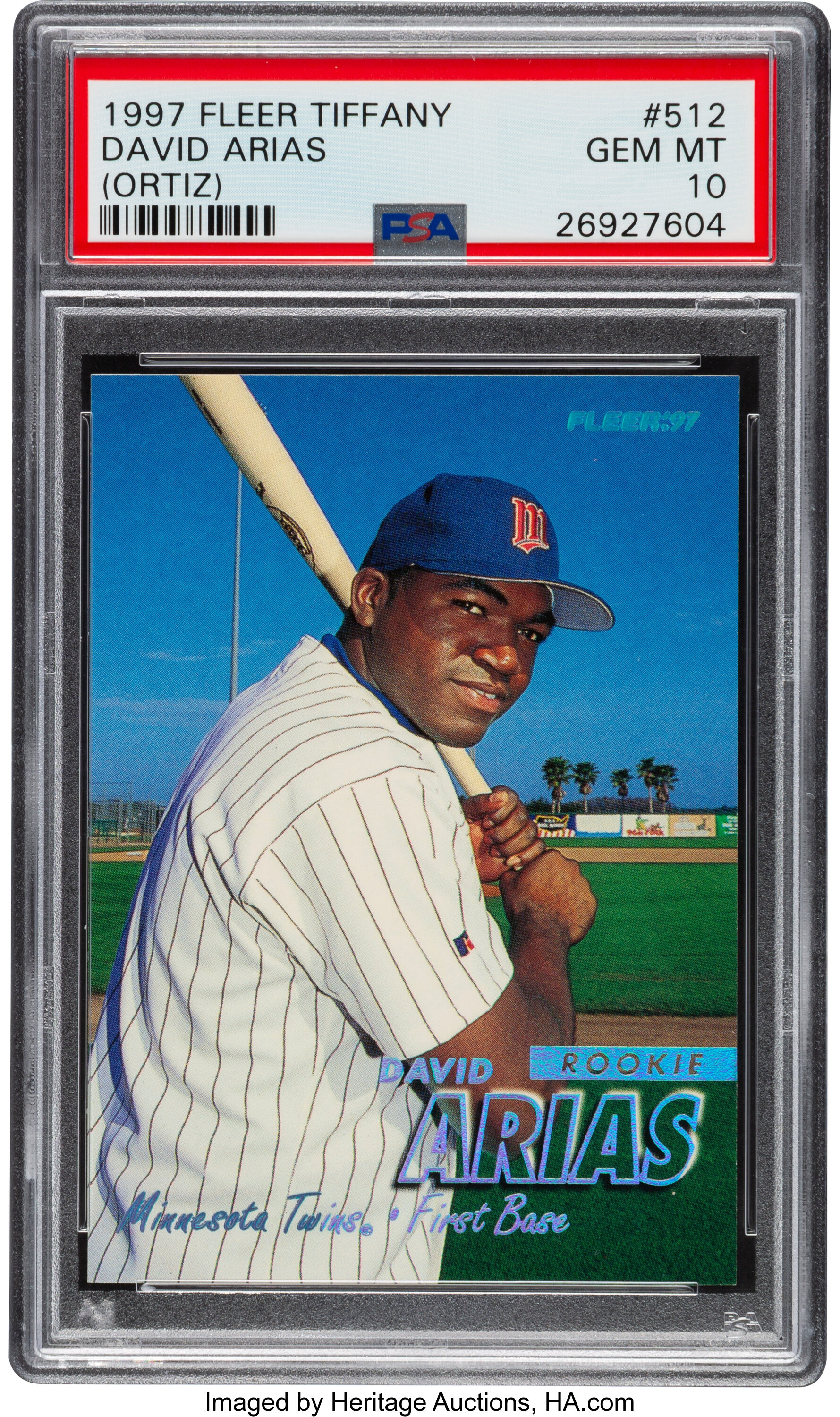 David Ortiz Autographed 1997 Fleer Rookie Card #512 Boston Red Sox