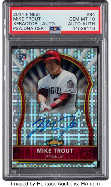 MIKE TROUT 2009 BOWMAN CHROME DRAFT AUTO #BDPP89 GEM PSA 10 10 ANGELS