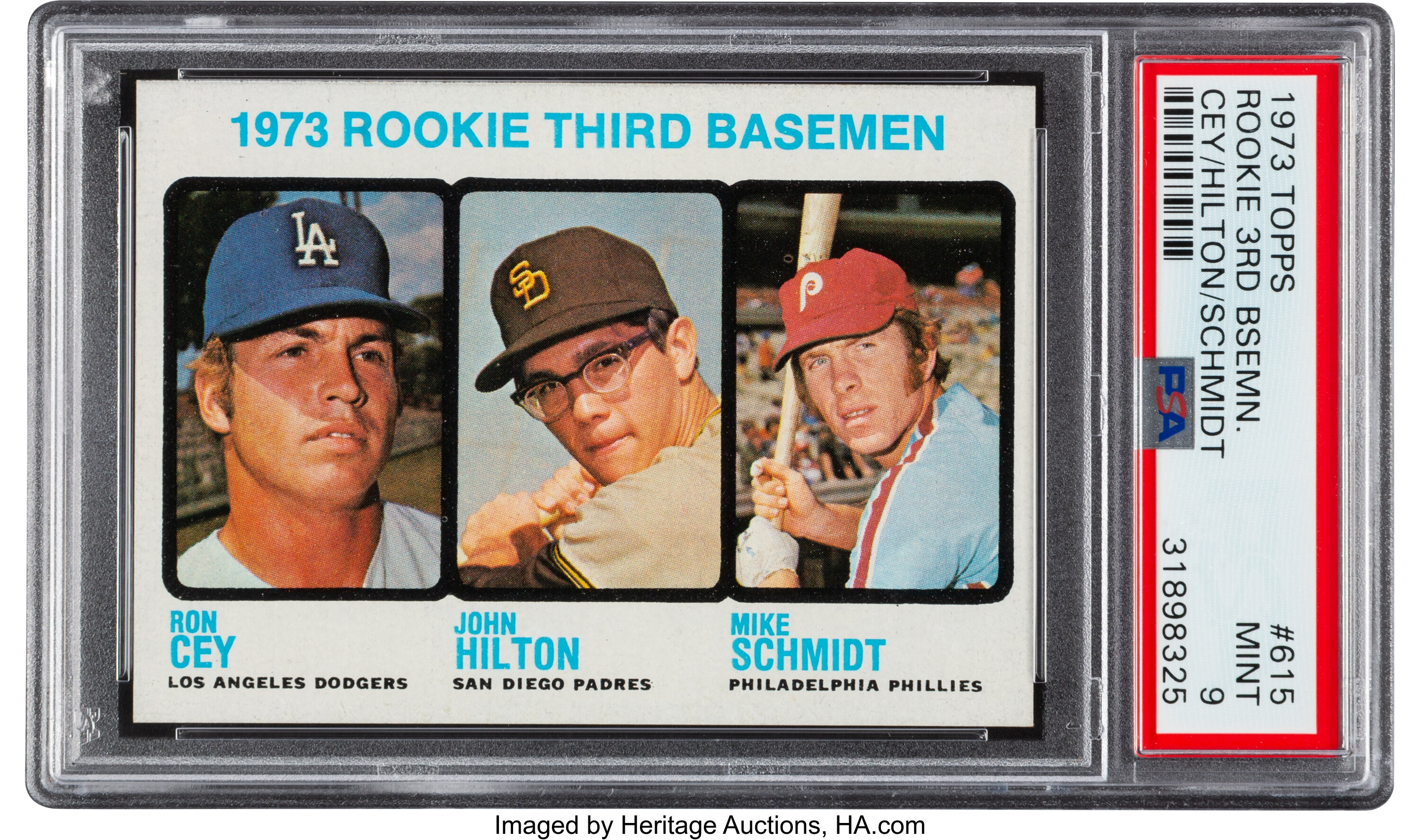 1973 Topps #615 Rookie Third Basemen Mike Schmidt / Ron Cey / John Hilton