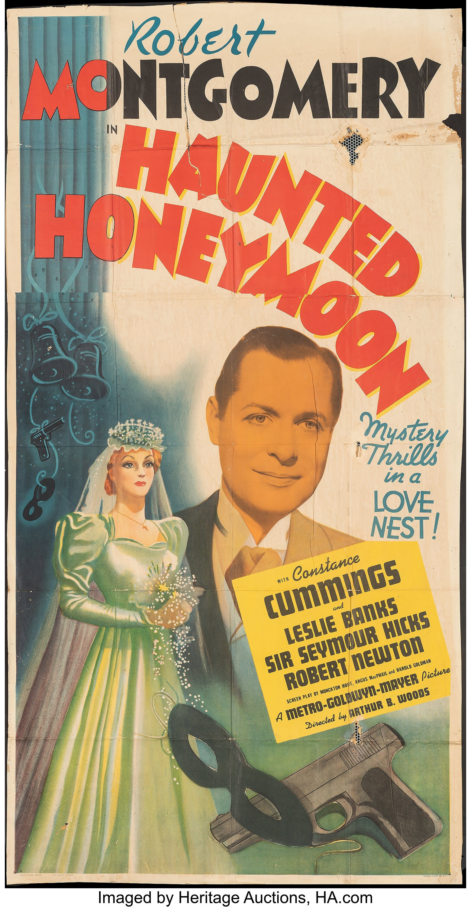 Haunted Honeymoon (MGM, 1940). Folded, Fine. Three Sheet (78\