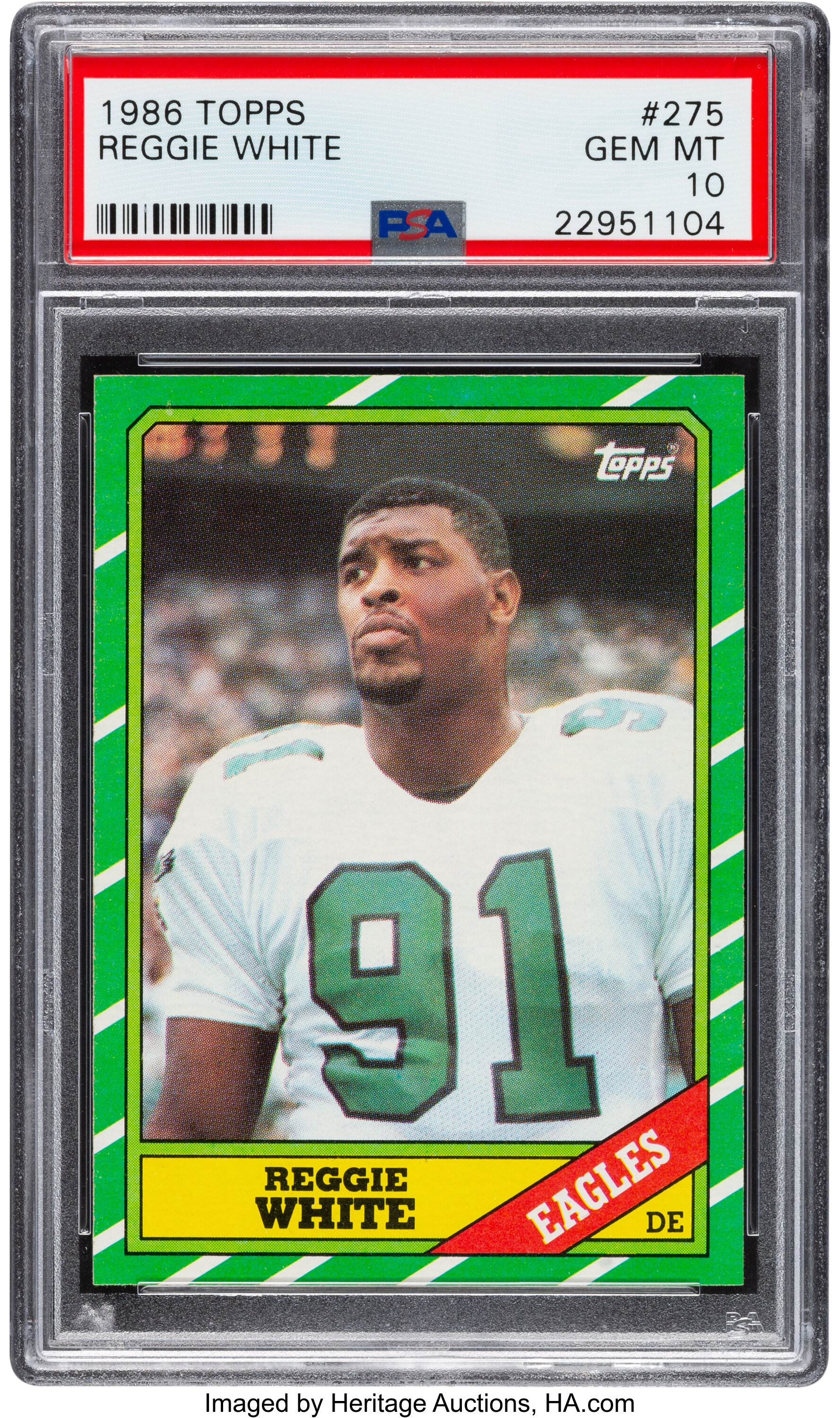 1986 Topps Reggie White #275 PSA Gem Mint 10.... Football Cards | Lot ...