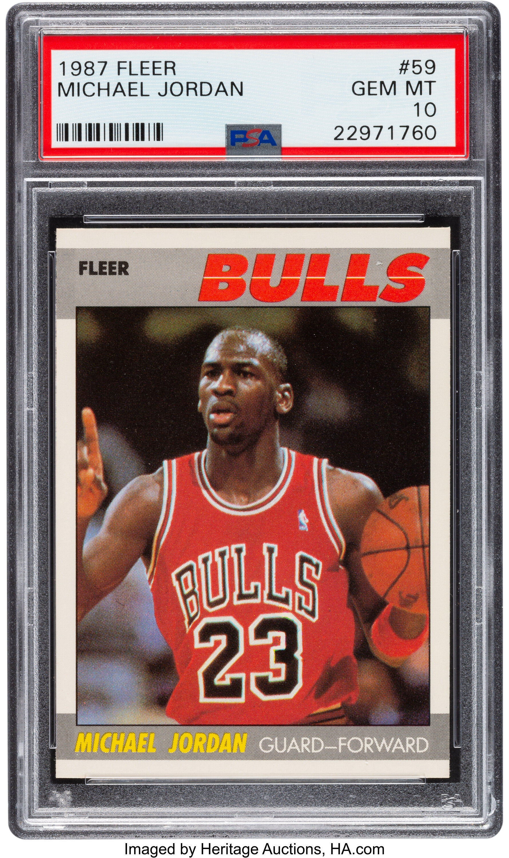 1987 Fleer Michael Jordan #59 PSA Gem Mint 10.... Basketball Cards ...