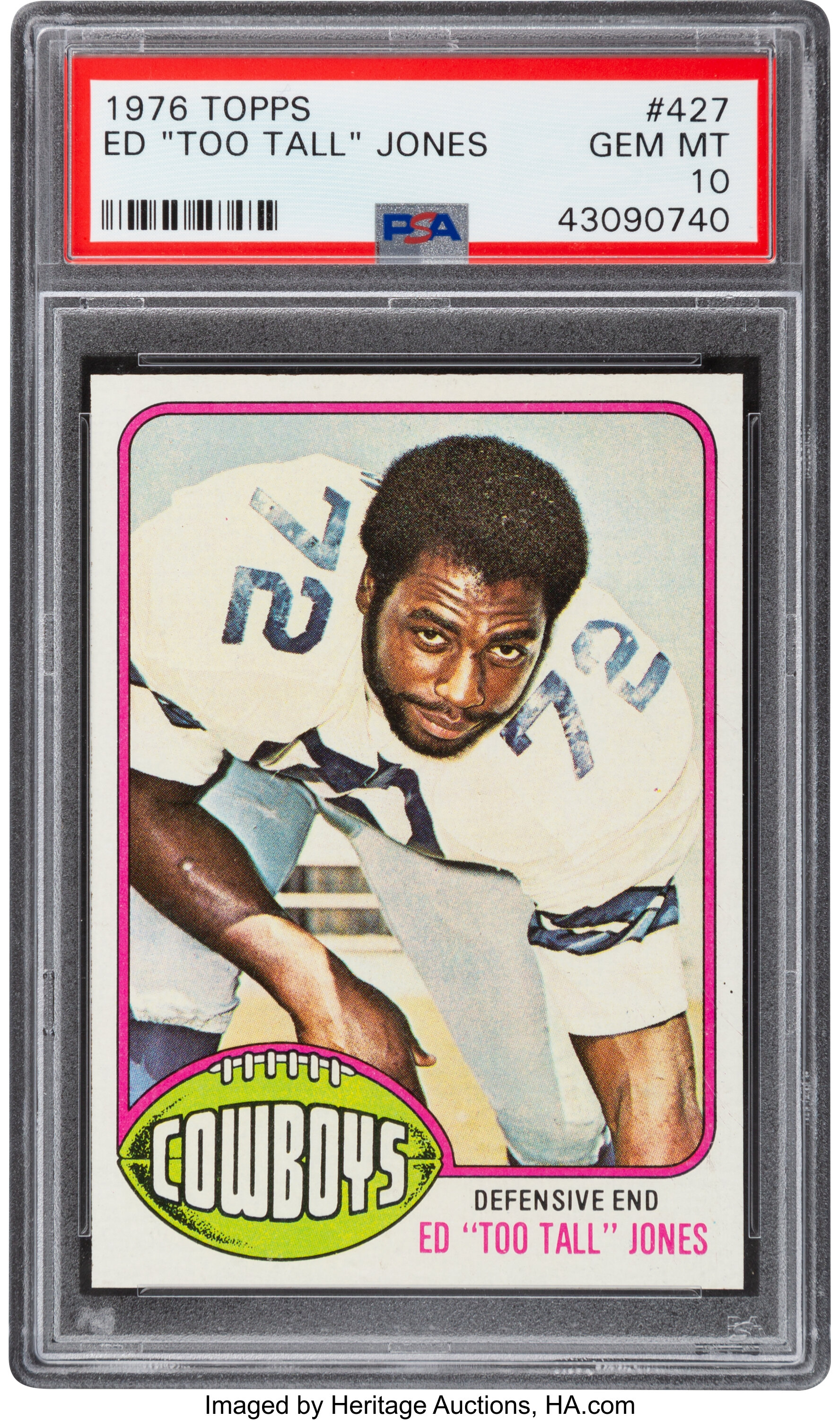 1976 Topps Ed 'Too Tall' Jones #427 PSA Gem Mint 10. Football, Lot  #58573