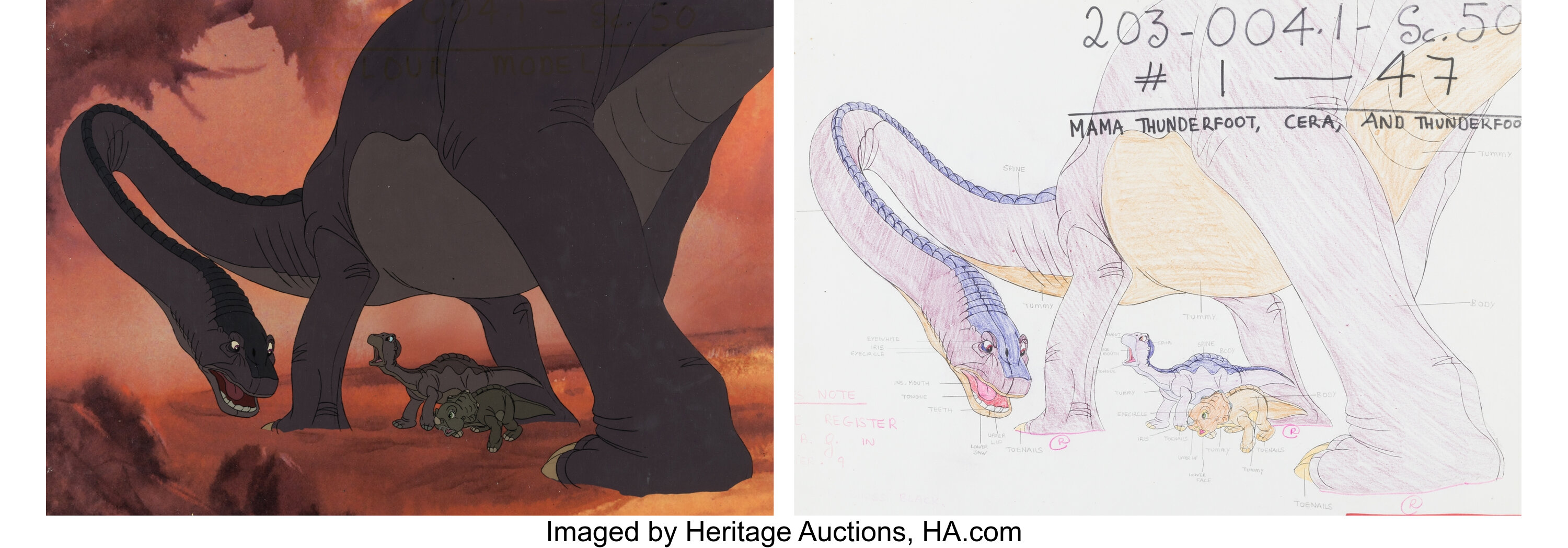 The Land Before Time Littlefoot's Mother, Cera and Littlefoot Color ...