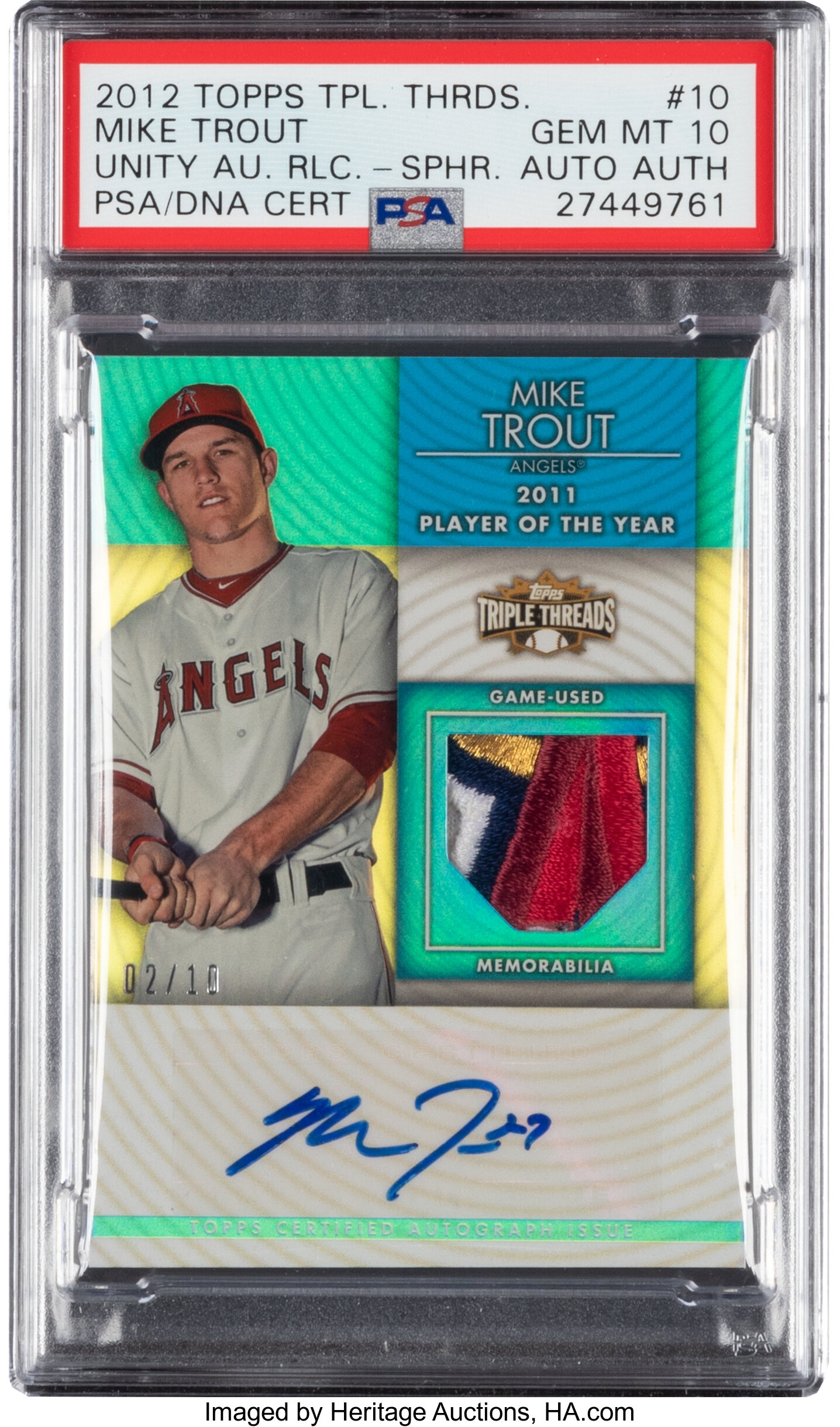 Sold at Auction: Mike Trout signed and framed jersey PSA