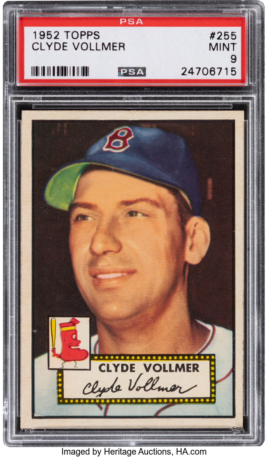 1952 Topps Clyde Vollmer #255 PSA Mint 9 - Pop Six, None Higher!