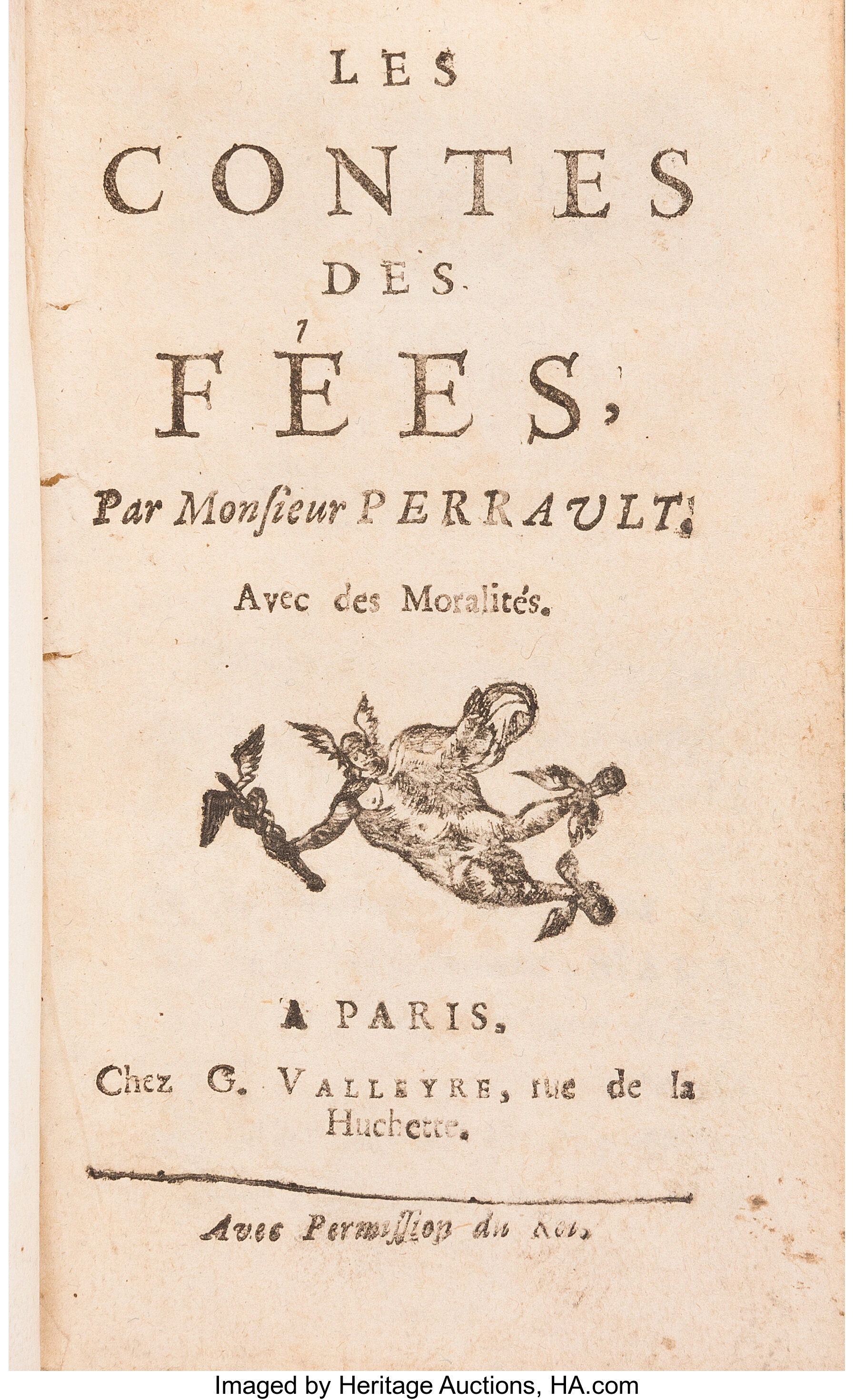 Charles Perrault Les Contes Des Fees Par Monsieur Perrault Avec Lot Heritage Auctions