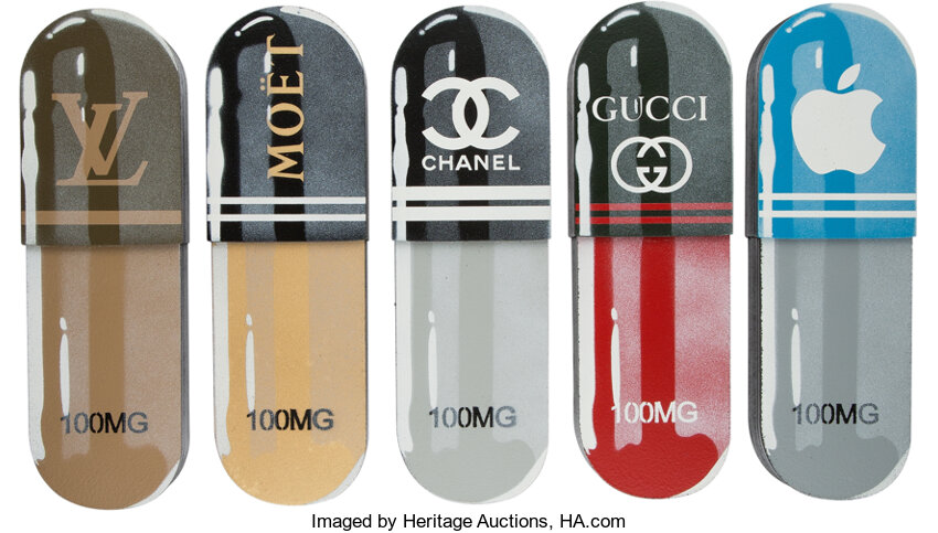 Gucci, Louis Vuitton and Channel, cookie or plasticine stamps