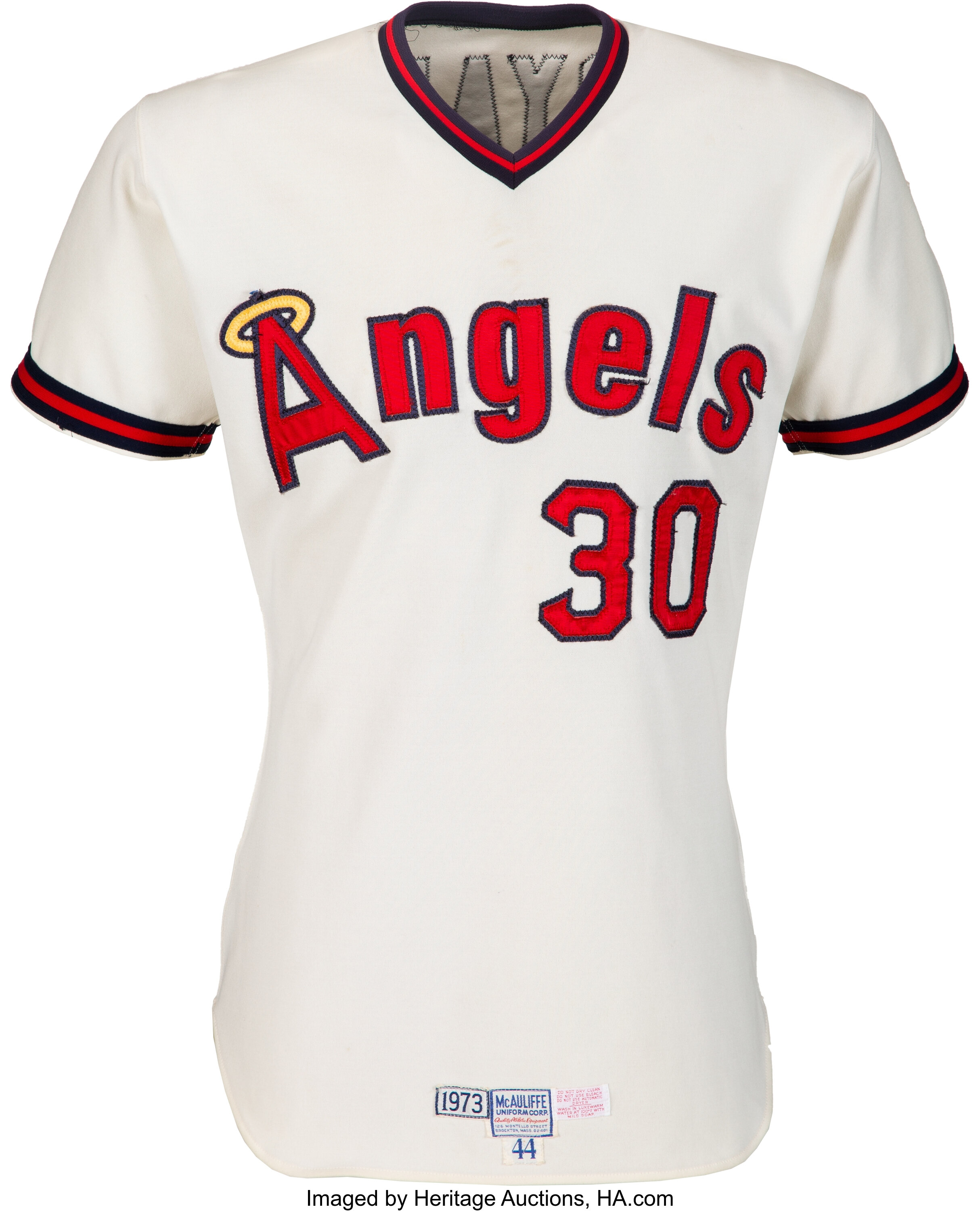 1983-90 California Angels #28 Game Used Blue Jersey Batting