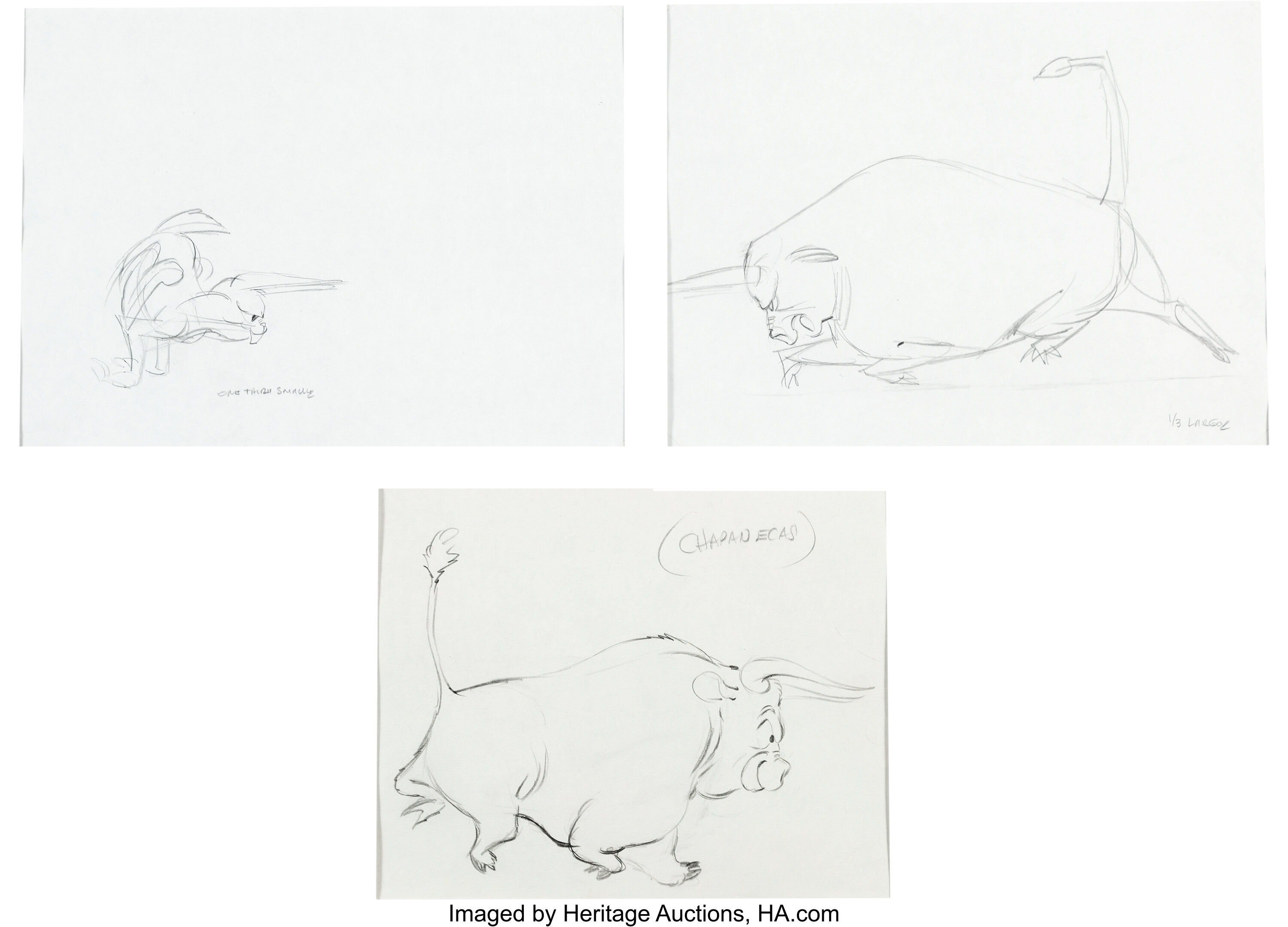 Bully For Bugs Bugs Bunny and Bull Layout Drawings by Chuck Jones | Lot ...