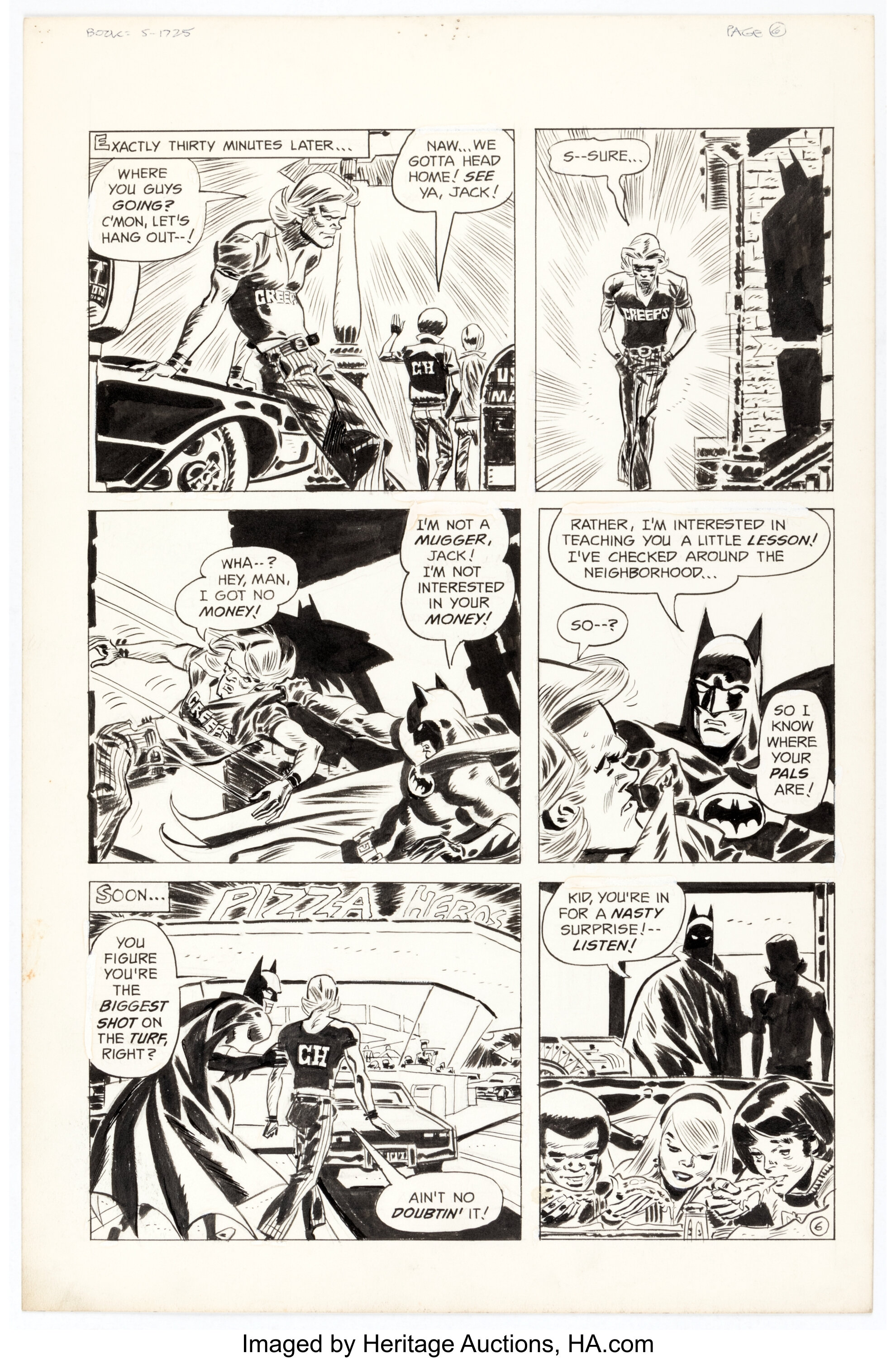 Frank Robbins - Unpublished Batman Anti-Drug Story Page 6 Robin | Lot ...