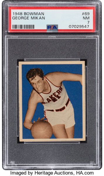 1948 Bowman George Mikan 69 Psa Nm 7 Basketball Cards Singles Lot Heritage Auctions