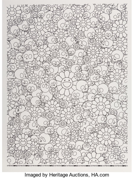 Takashi Murakami x ComplexCon. Skulls & Flower (White), 2018., Lot #43269