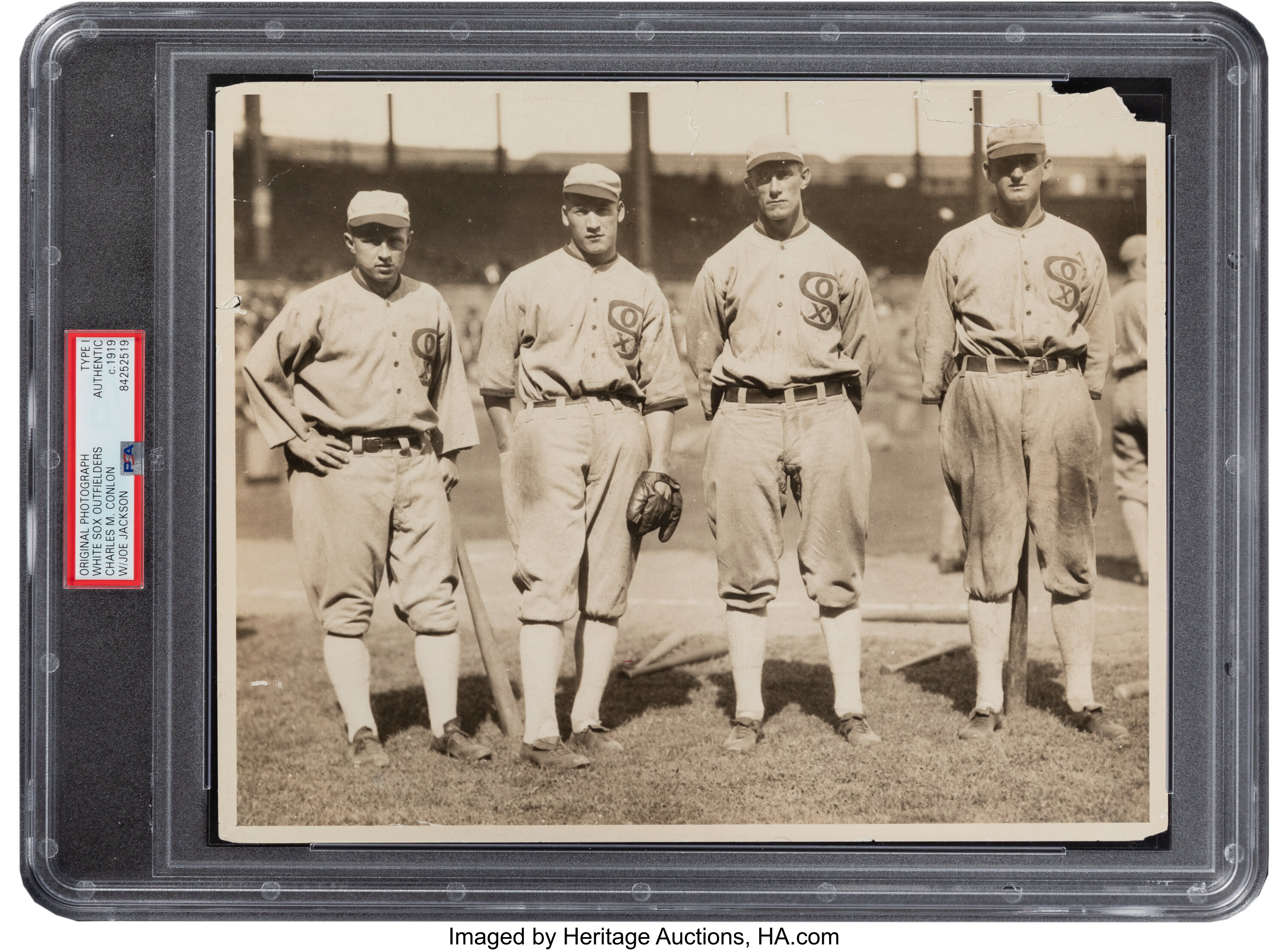 1919 Chicago White Sox Outfield Original News Photograph by Charles, Lot  #59204