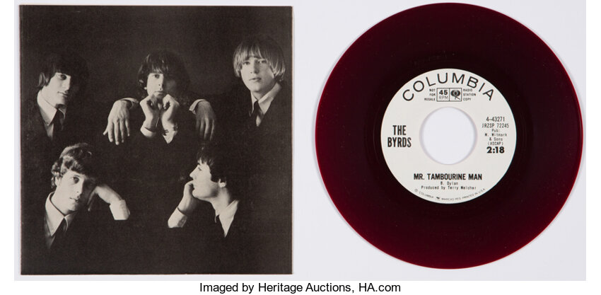 The Byrds Mr Tambourine Man Radio Station Promo Vinyl 7 Inch Lot 55 Heritage Auctions
