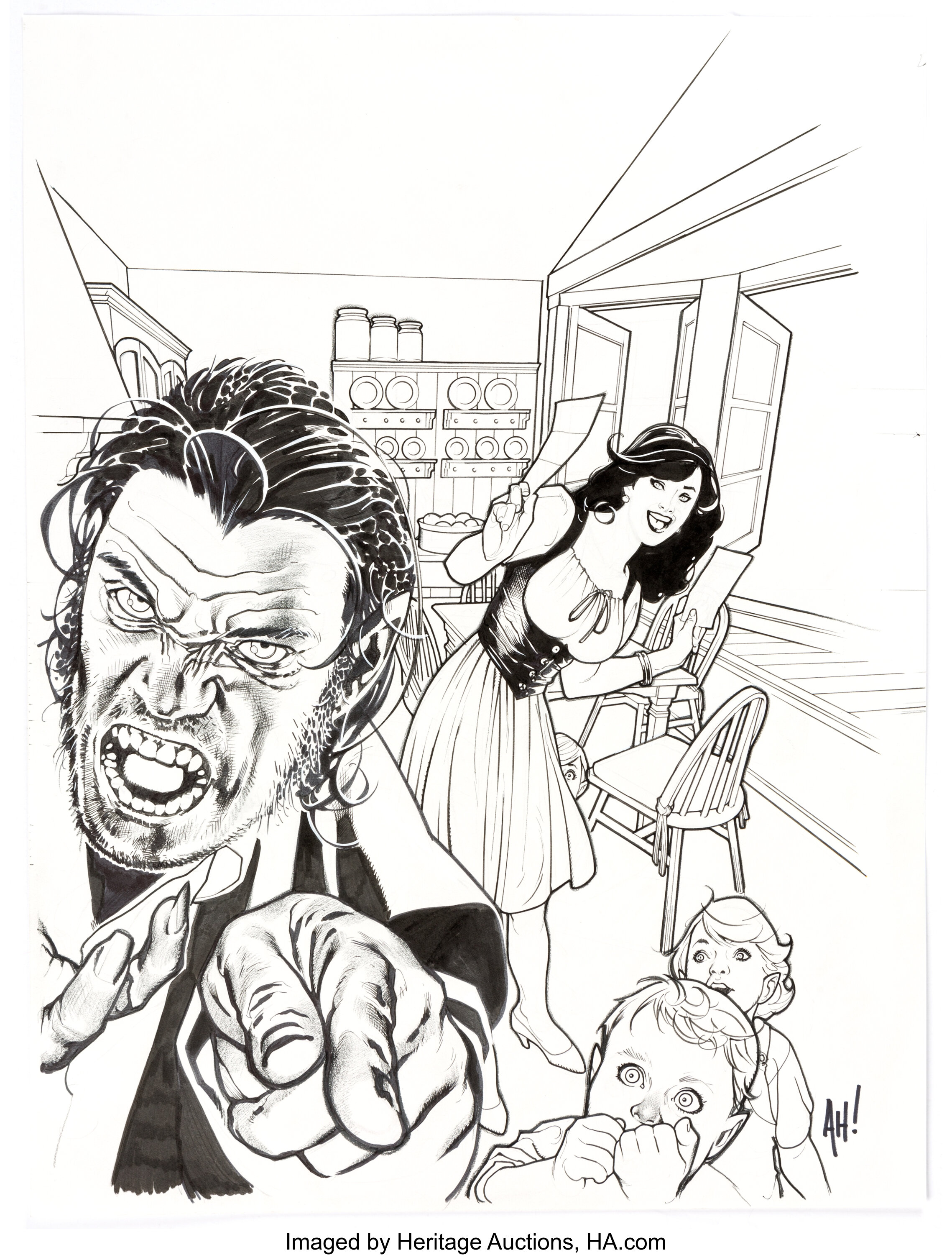 Adam Hughes Fables 100 Bigby Wolf And Snow White Pin Up Lot Heritage Auctions