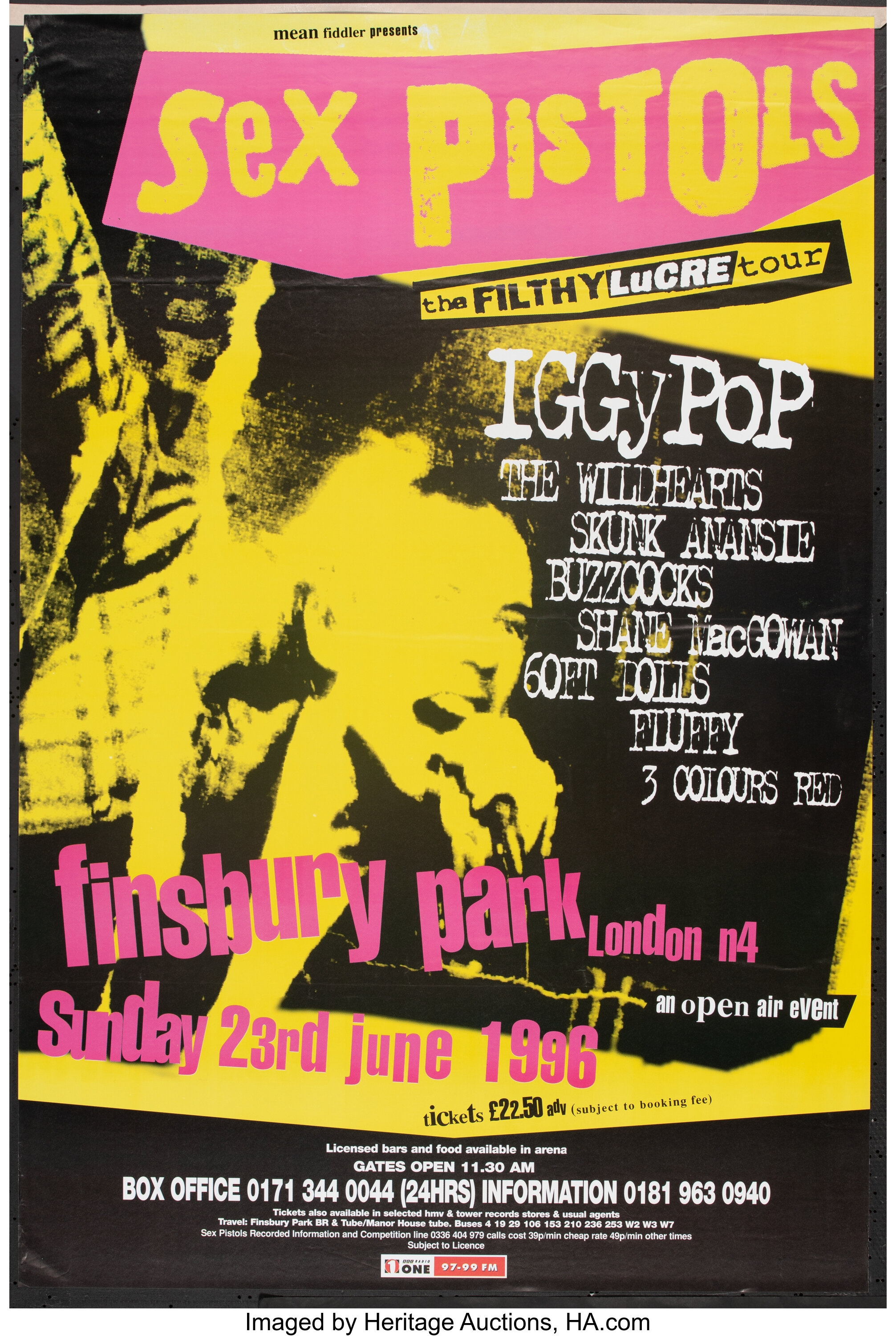 Sex Pistols Finsbury Park Large Concert Poster (1996).... Music | Lot ...