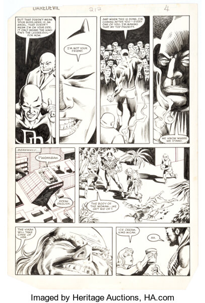 Original Comic Art, David Mazzucchelli and Danny Bulanadi Daredevil #212 Story Page 4 Original Art (Marvel, 1984...