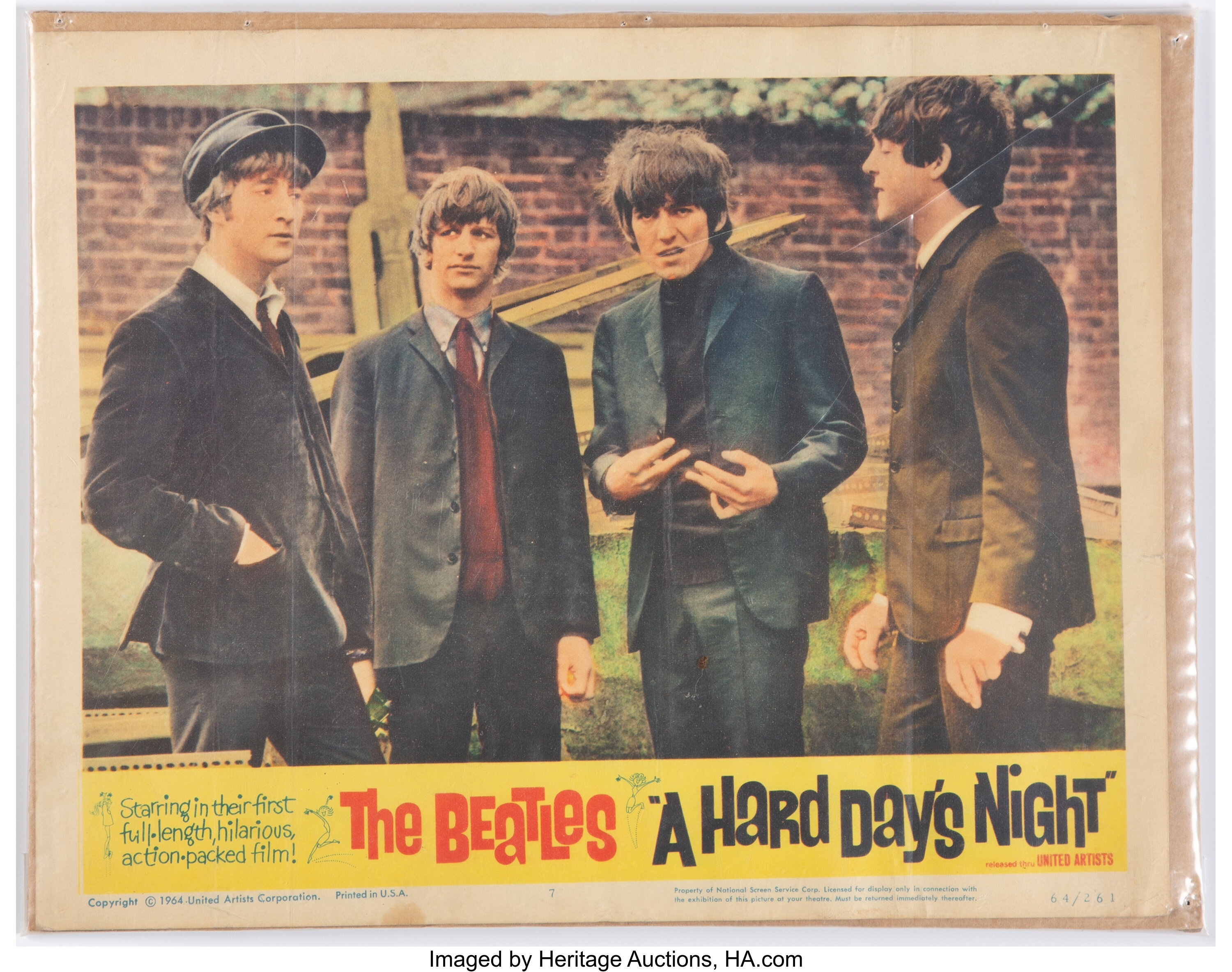 The Beatles A Hard Day's Night Original Lobby Card 64/261 (United