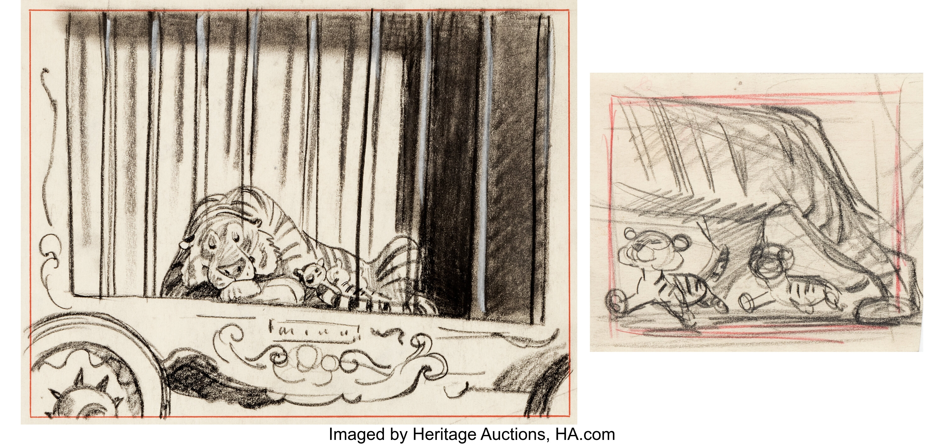 Dumbo Gorilla Tiger and Babies Storyboard/Thumbnail Art Group of 2 ...